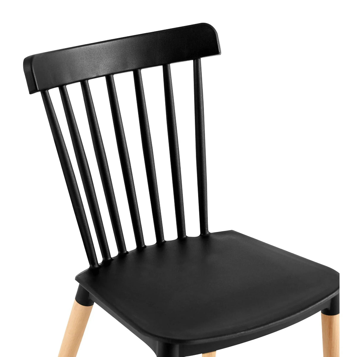 Scaun ZOSIMA, negru/fag, plastic/lemn, 54x44x83 cm