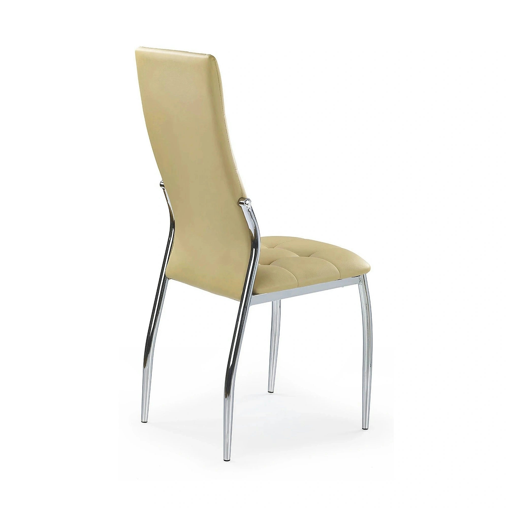Scaune bucatarie inox K209, bej/crom, piele ecologica/metl, 43x54x101x47 cm