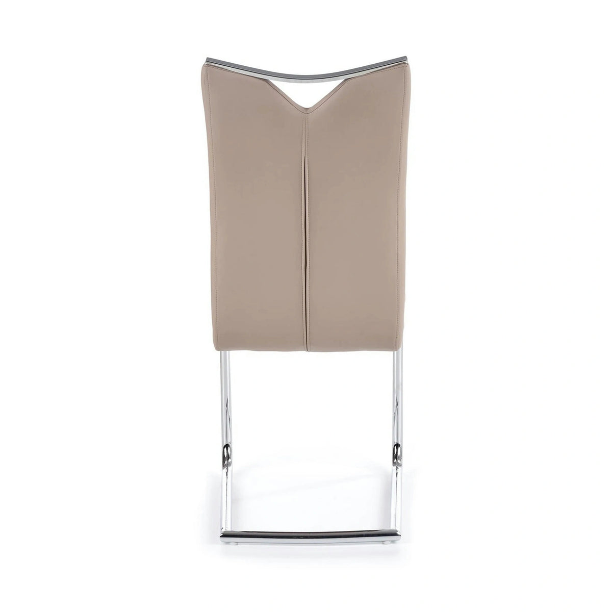 Scaune bucatarie inox K224, cappuccino/crom, piele ecologica/metal, 44x54x100 cm