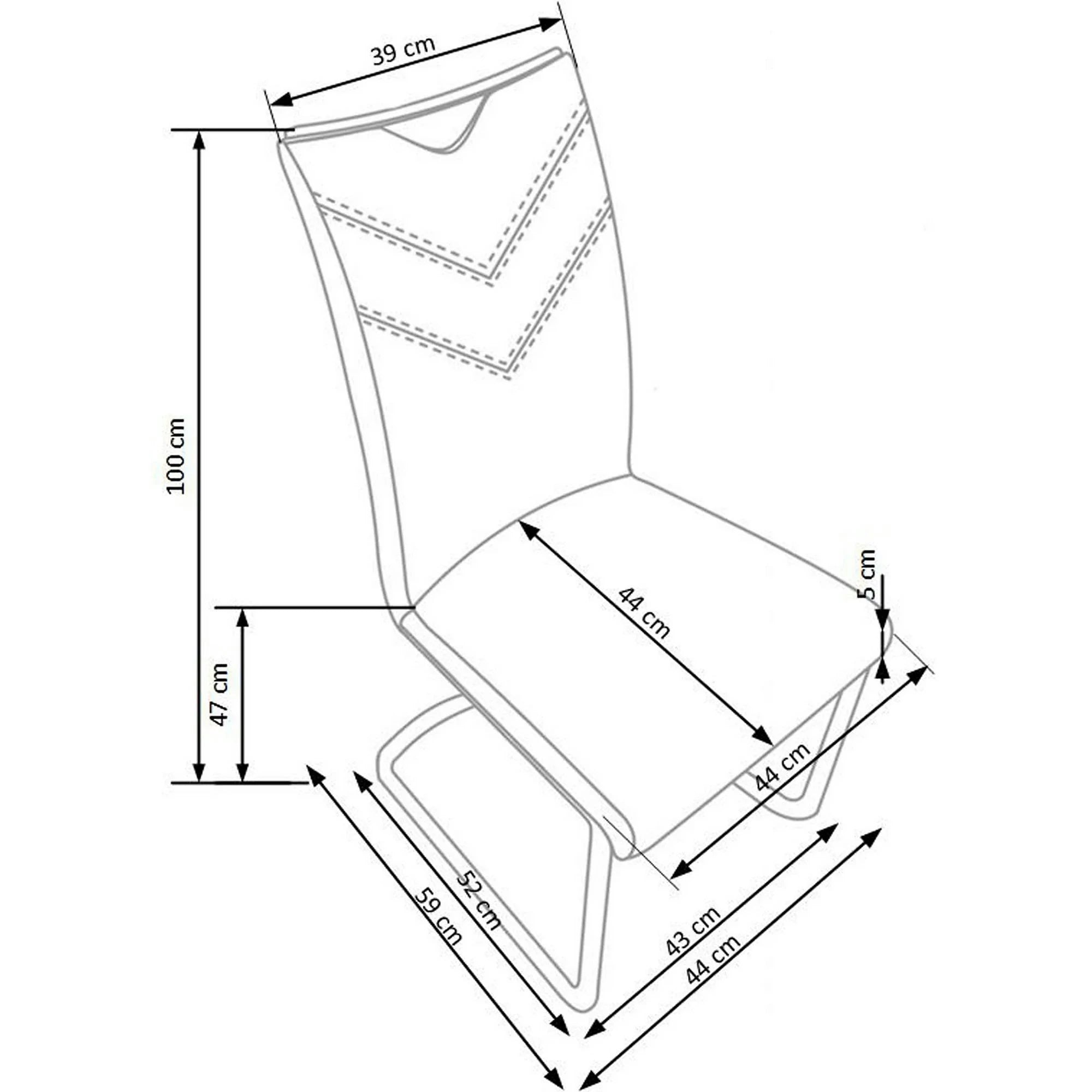 Scaune bucatarie inox K224, cappuccino/crom, piele ecologica/metal, 44x54x100 cm