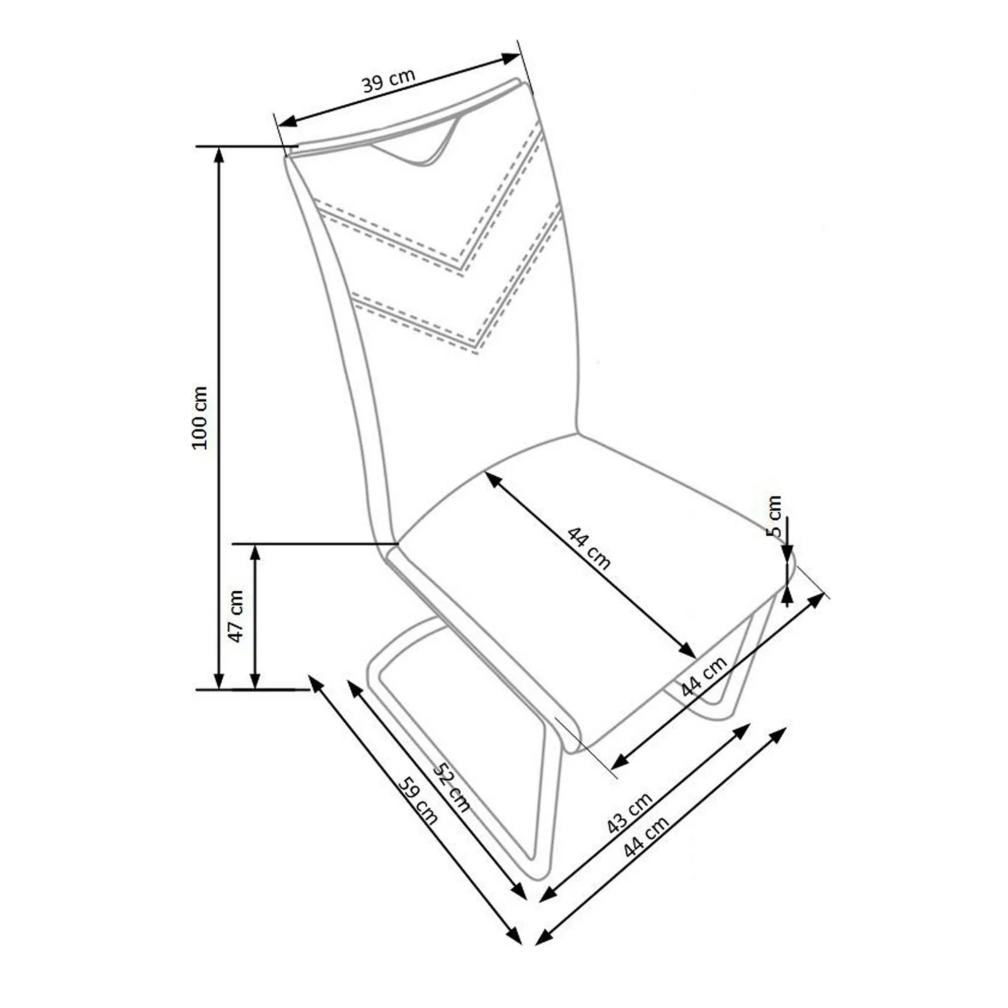 Scaune bucatarie inox K224, cappuccino/crom, piele ecologica/metal, 44x54x100 cm