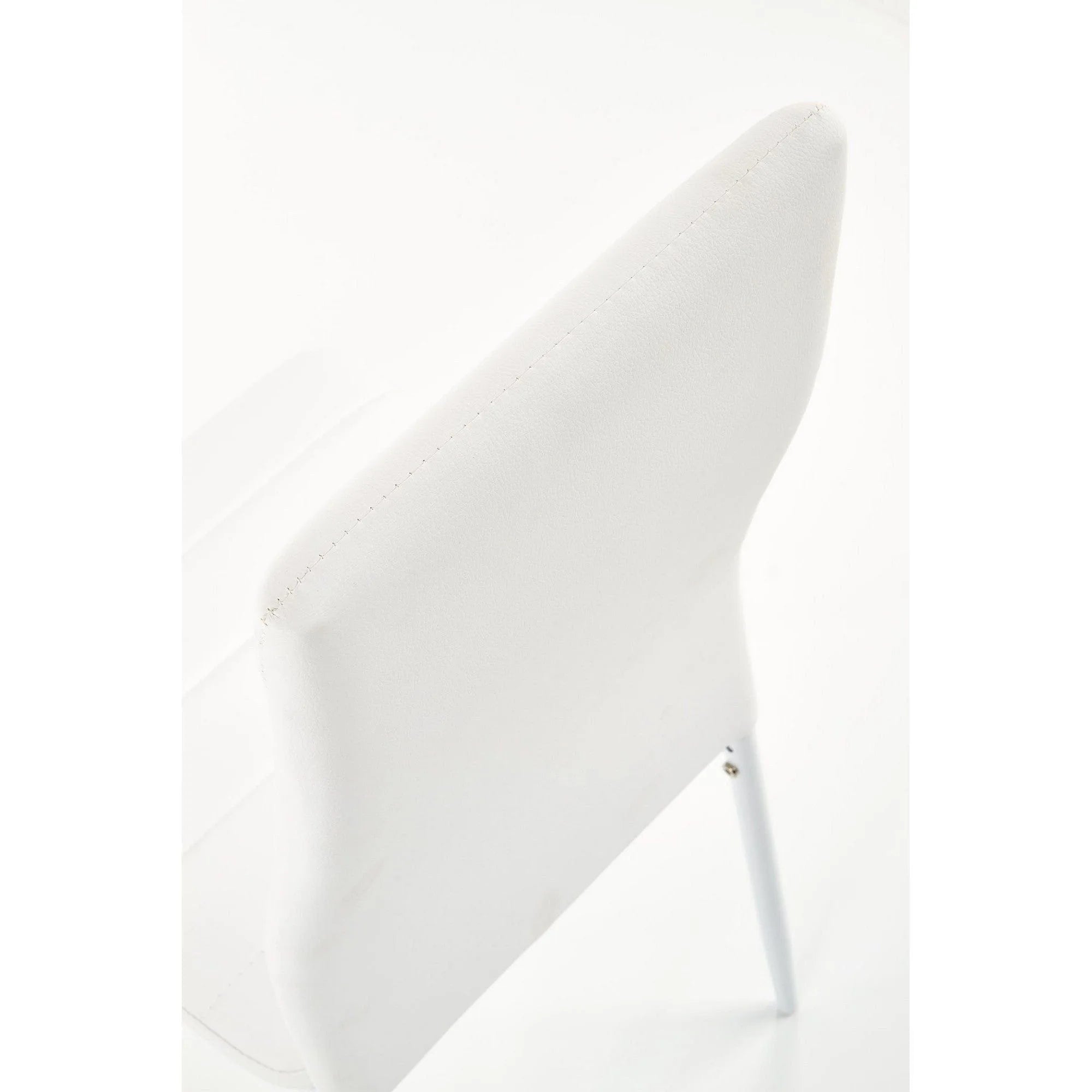 Scaune bucatarie K70, alb, piele ecologica/metal, 41x50x98 cm