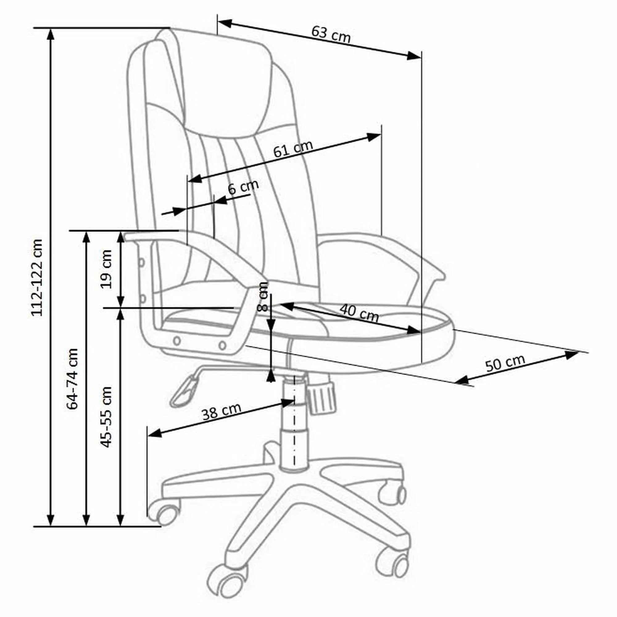 Scaune de birou RINO, gri, stofa/metal/plastic, 61x63x112/122 cm