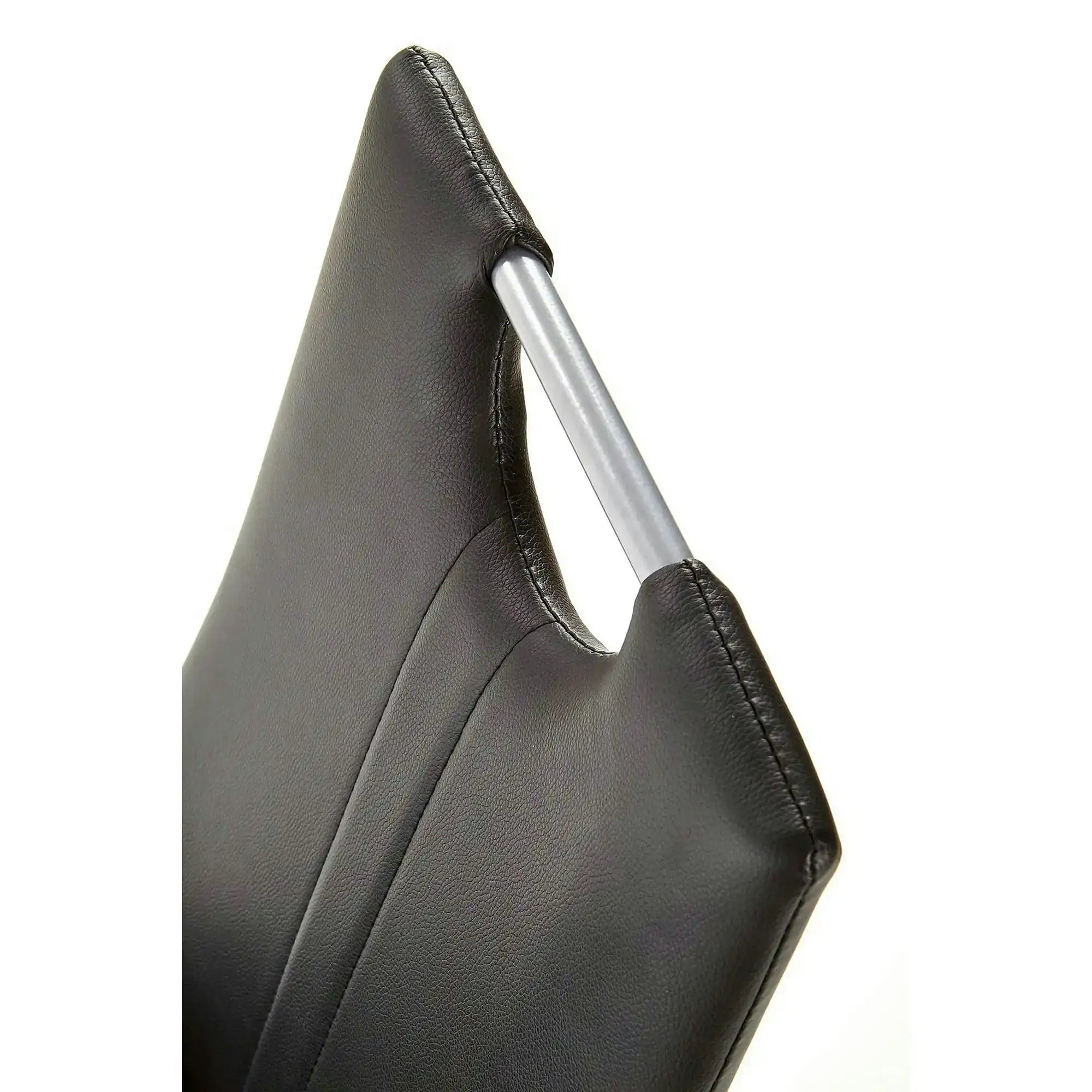 Scaune dining K202, negru/crom, piele ecologica/metal, 44X54X97 CM