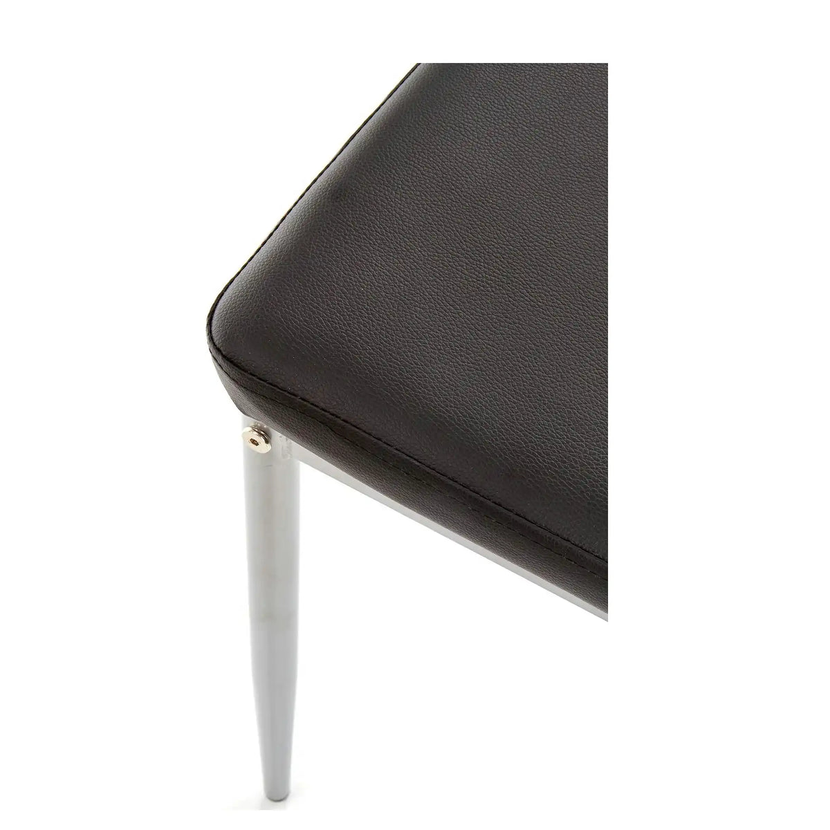 Scaune dining K202, negru/crom, piele ecologica/metal, 44X54X97 CM