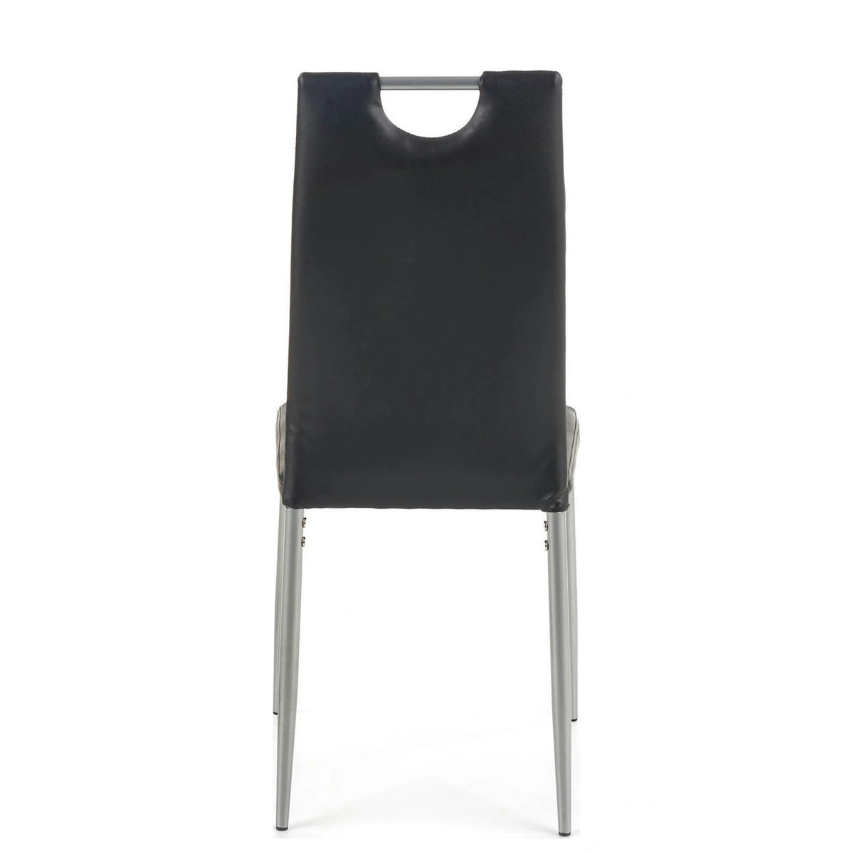 Scaune dining K202, negru/crom, piele ecologica/metal, 44X54X97 CM