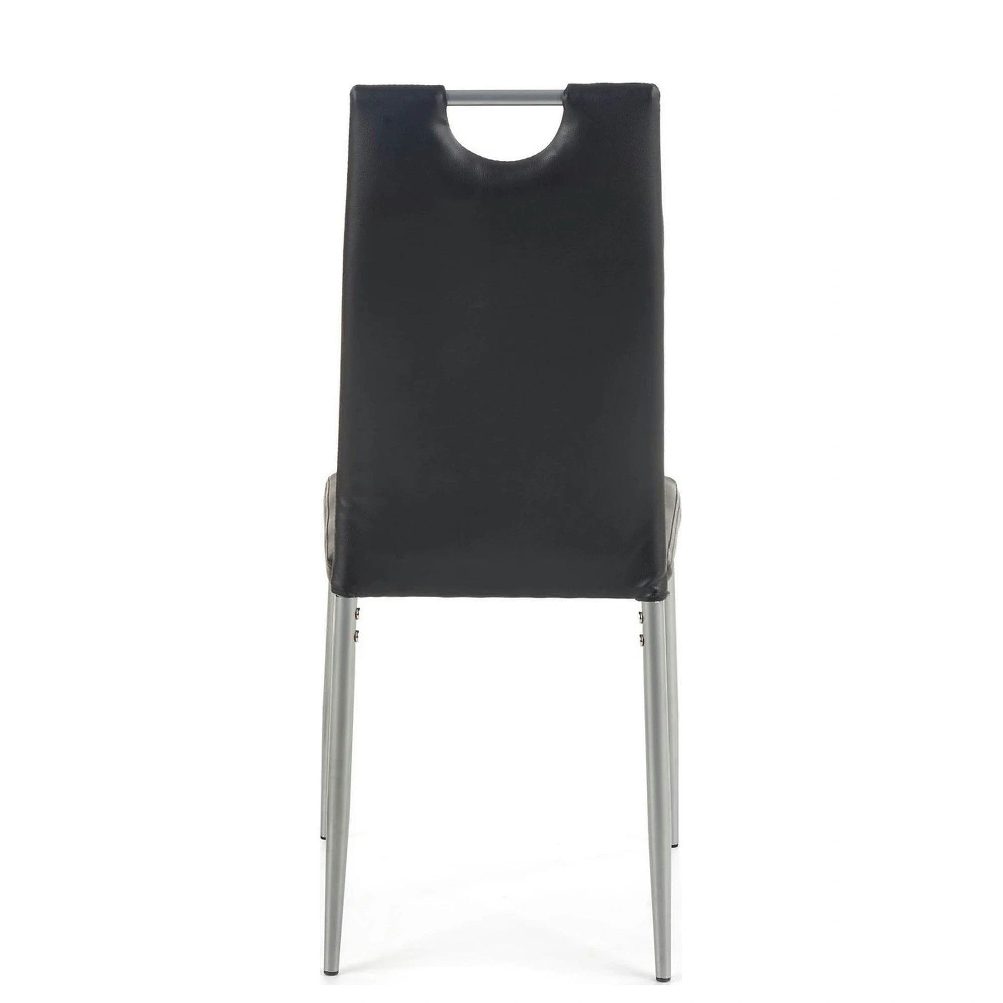 Scaune dining K202, negru/crom, piele ecologica/metal, 44X54X97 CM