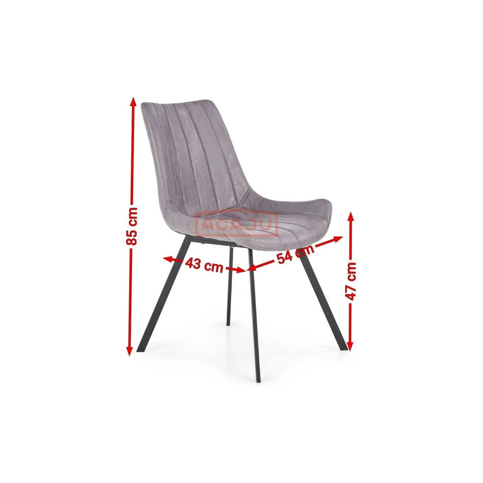 Scaune living K279, gri/negru, piele ecologica/metal, 54X43X85 CM