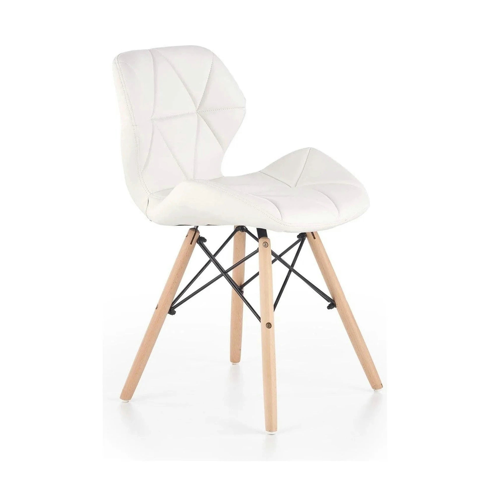 Scaune living K281, alb/stejar, piele ecologica/lemn, 48X51X74 CM