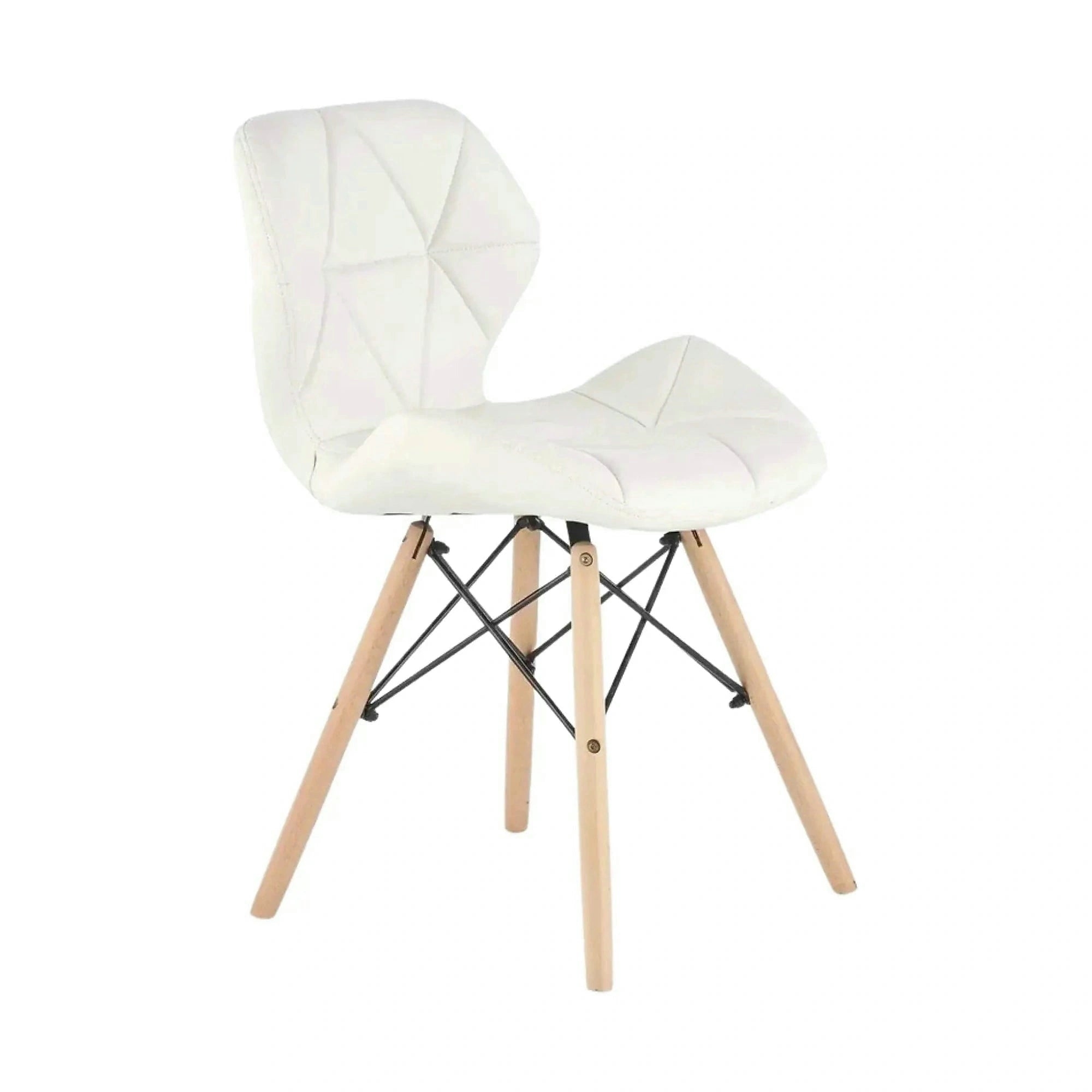 Scaune living K281, alb/stejar, piele ecologica/lemn, 48X51X74 CM