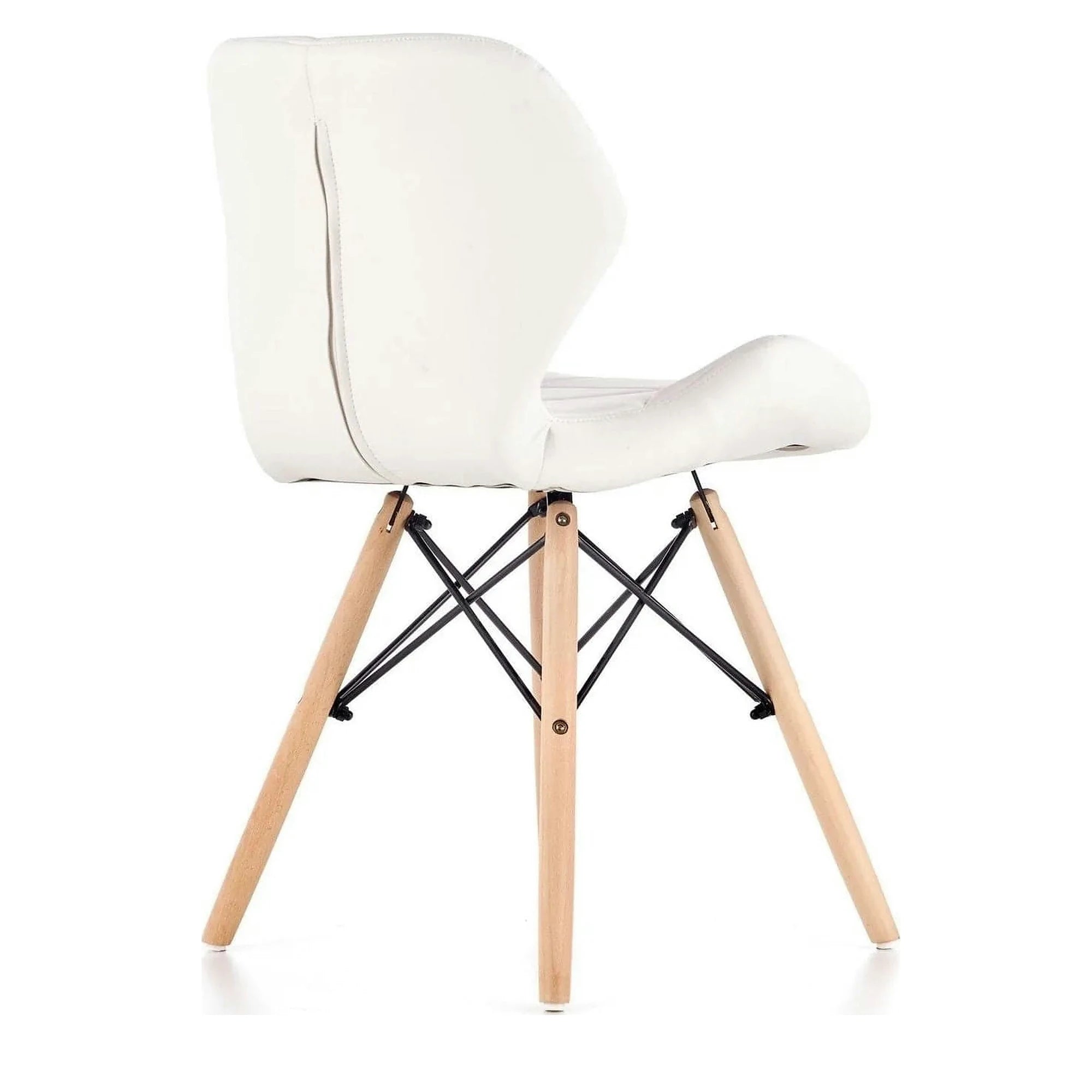 Scaune living K281, alb/stejar, piele ecologica/lemn, 48X51X74 CM