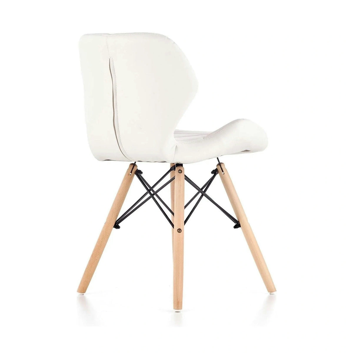 Scaune living K281, alb/stejar, piele ecologica/lemn, 48X51X74 CM