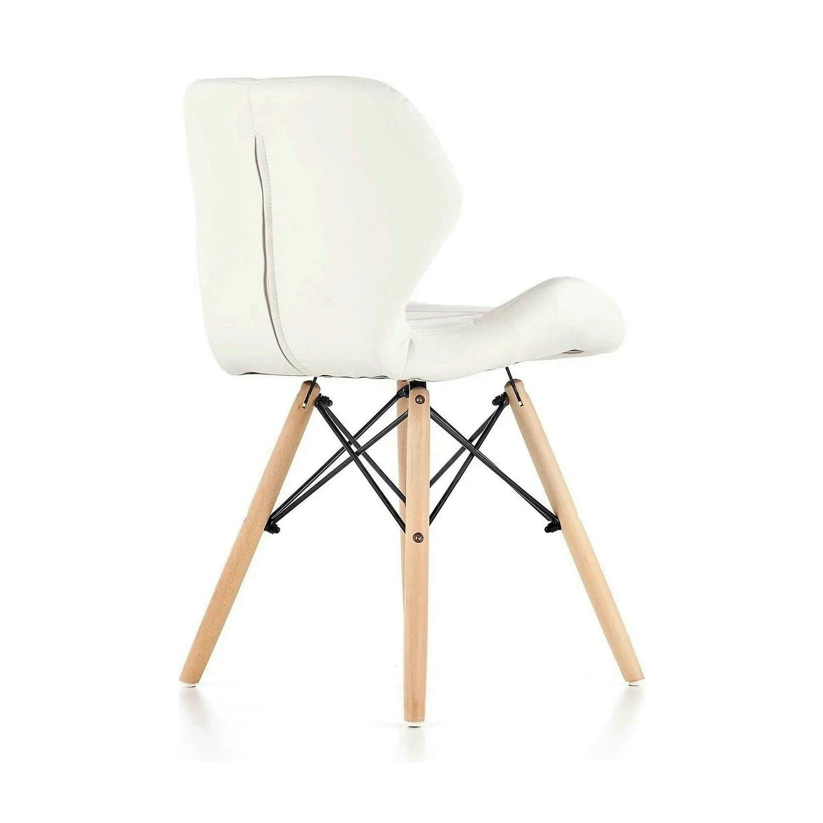 Scaune living K281, alb/stejar, piele ecologica/lemn, 48X51X74 CM