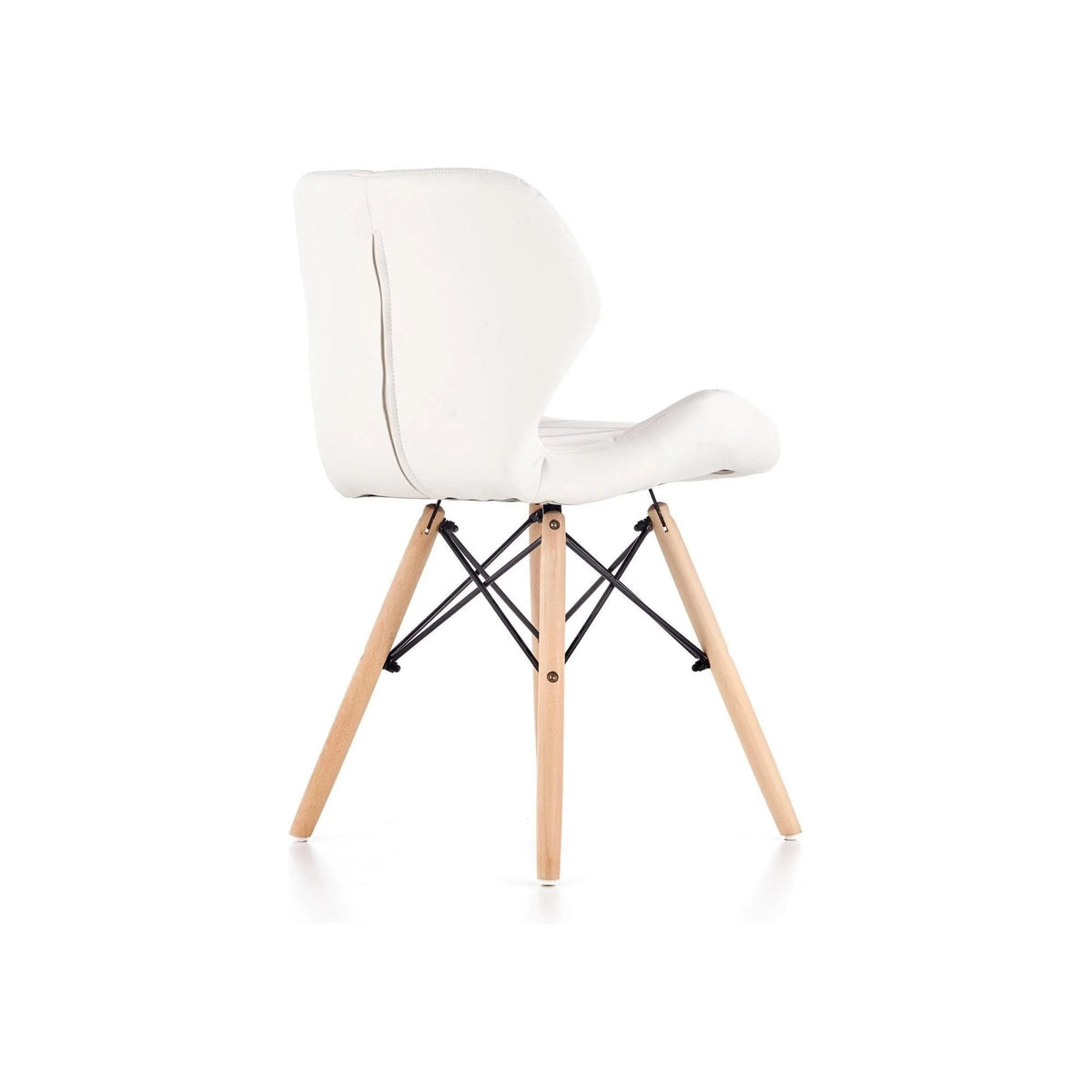 Scaune living K281, alb/stejar, piele ecologica/lemn, 48X51X74 CM