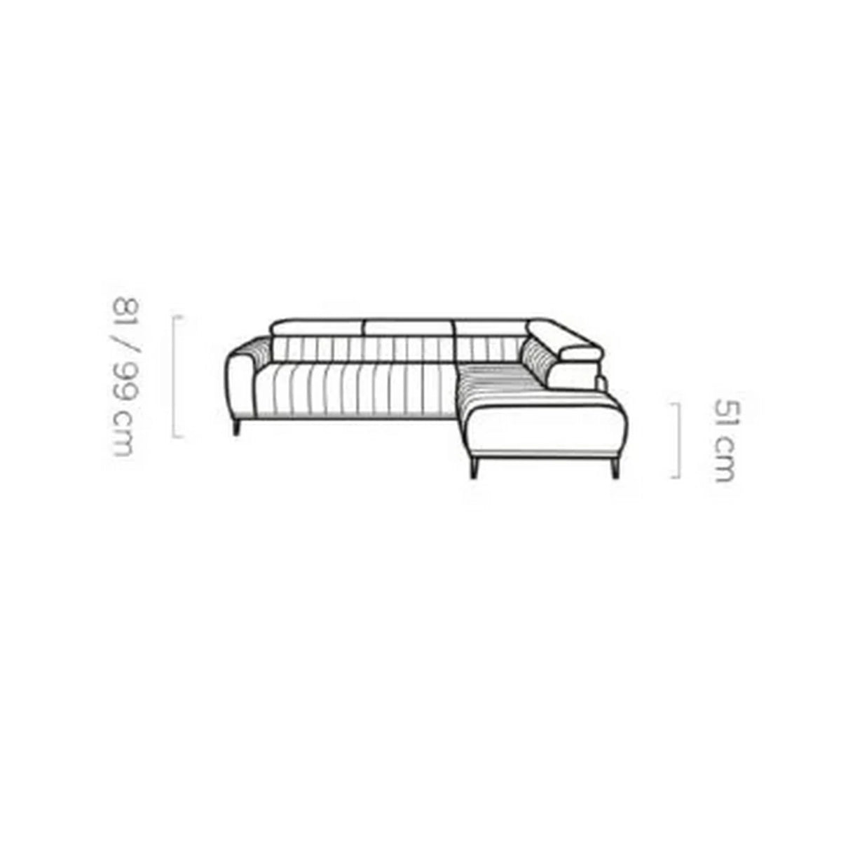 Coltar extensibil GANDI 160, sezlong dreapta, stofa catifelata bej - Vogue 02, Gama Premium, cu lada depozitare, 301x204x99 cm