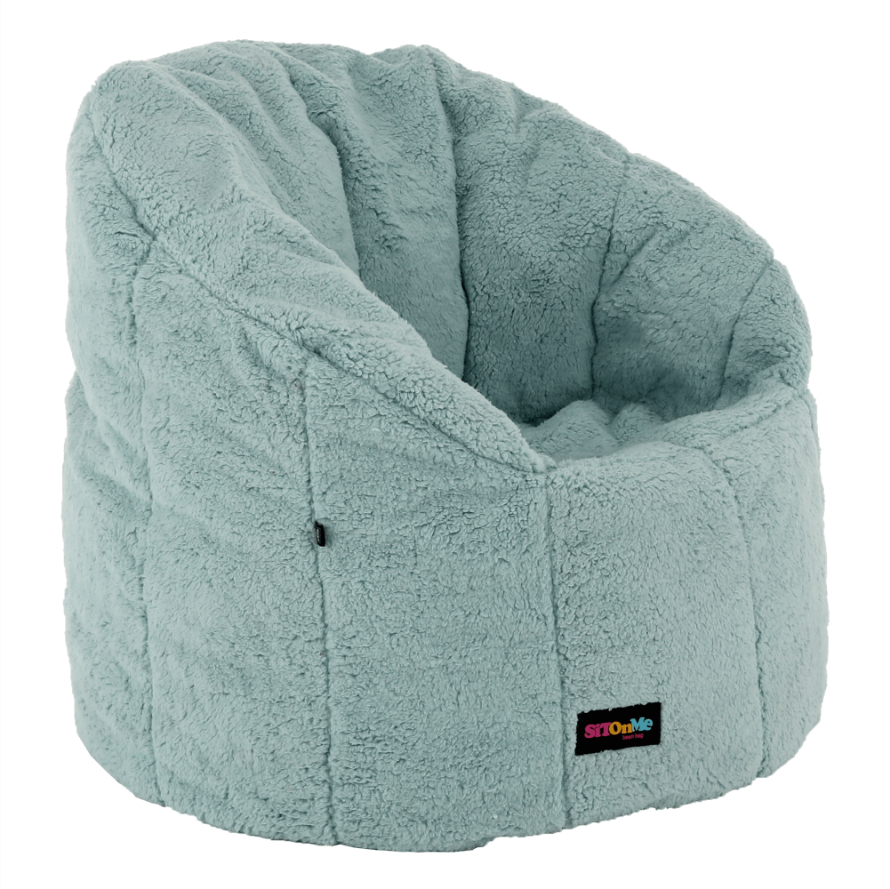 Fotoliu puf ALMERO, verde menta, material textil, 75x75 cm