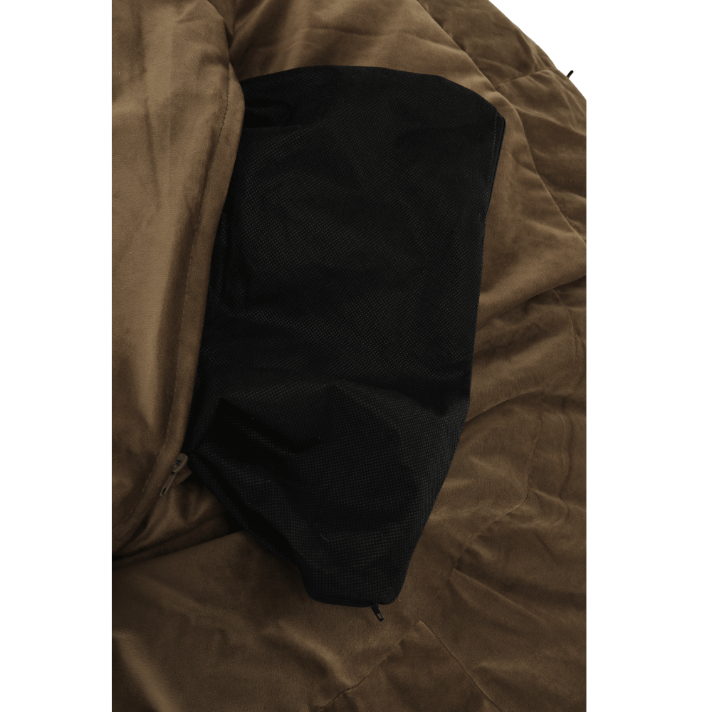 Fotoliu puf TRIKALO, maro taupe, material textil, 75x100 cm