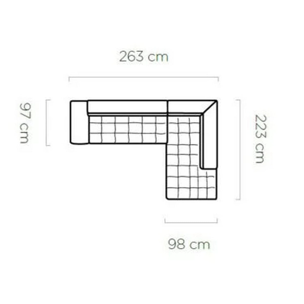 Coltar extensibil cu lada SELVA L, sezlong dreapta, stofa catifelata bej - Whisper 03, Gama Premium, tetiere reglabile, 263x223x95 cm