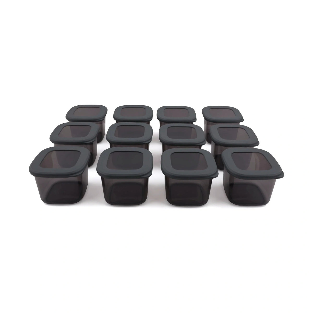 Set 12 cutii depozitare BNMPOLYAS12-5, gri antracit, plastic, 10x10x10 cm