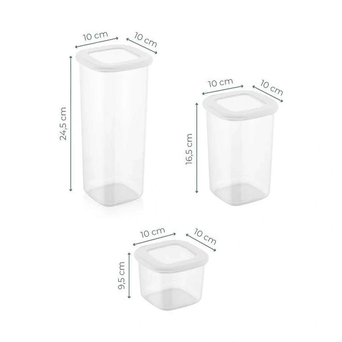 Set 12 cutii depozitare BNMPOLYWS12-51217, alb, plastic