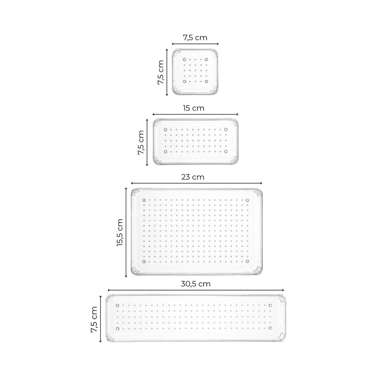 Set 12 organizatoare 992FRM1214, transparent, plastic