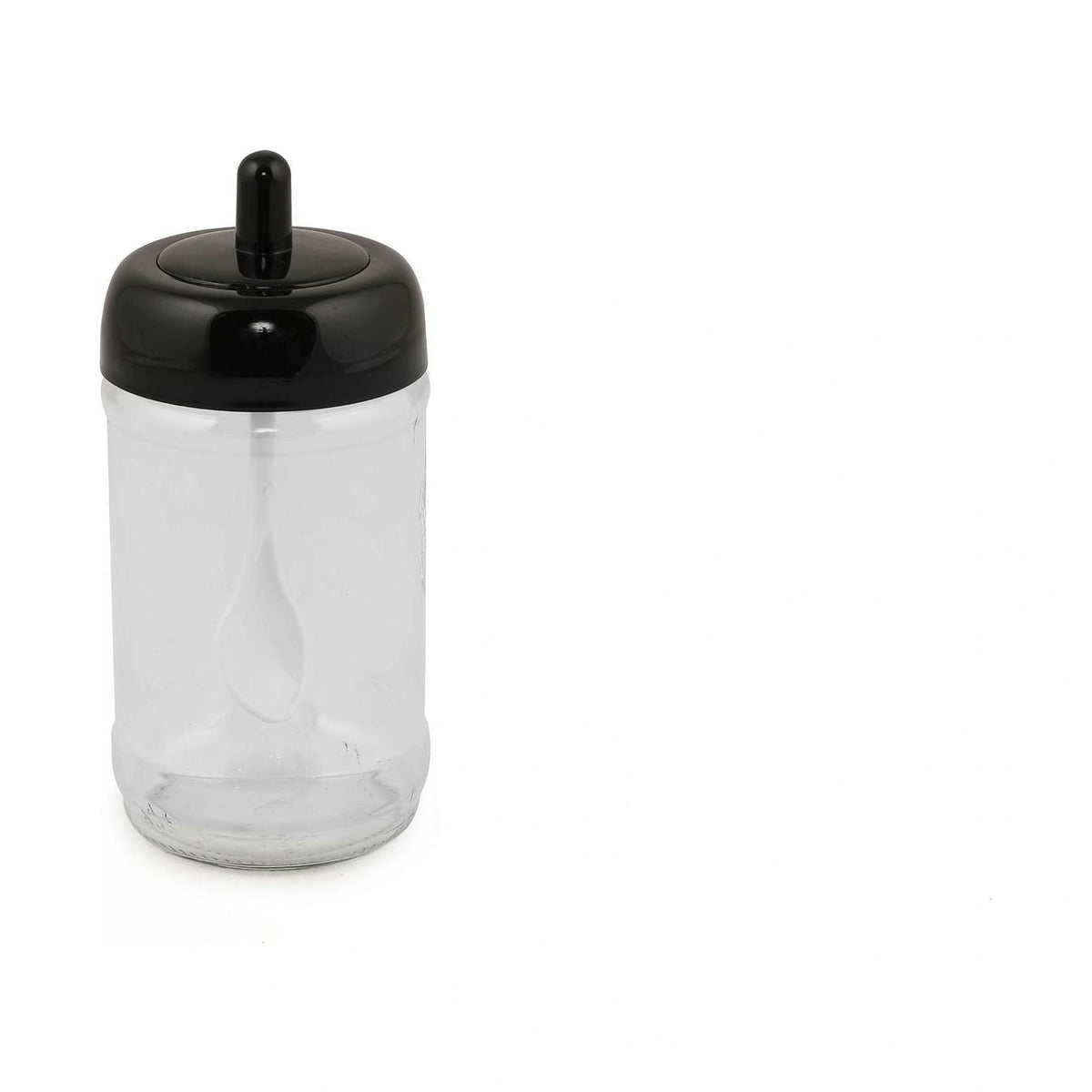 Set 12 recipiente condimente 430KSV1468, transparent/negru, sticla, 300 ml