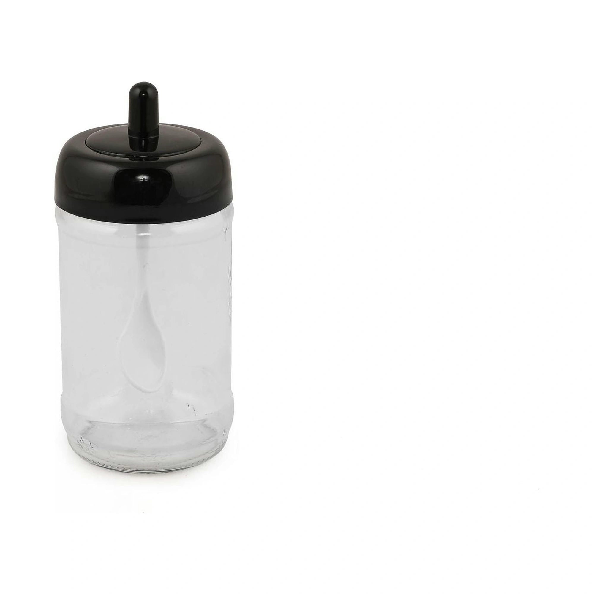 Set 12 recipiente condimente 430KSV1468, transparent/negru, sticla, 300 ml