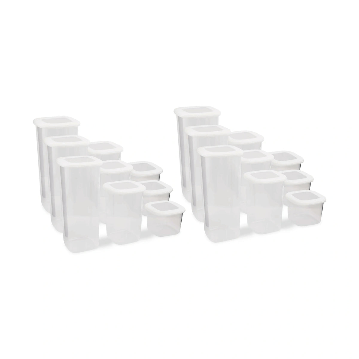 Set 18 cutii depozitare BNMPOLYWS18-51217, alb, plastic