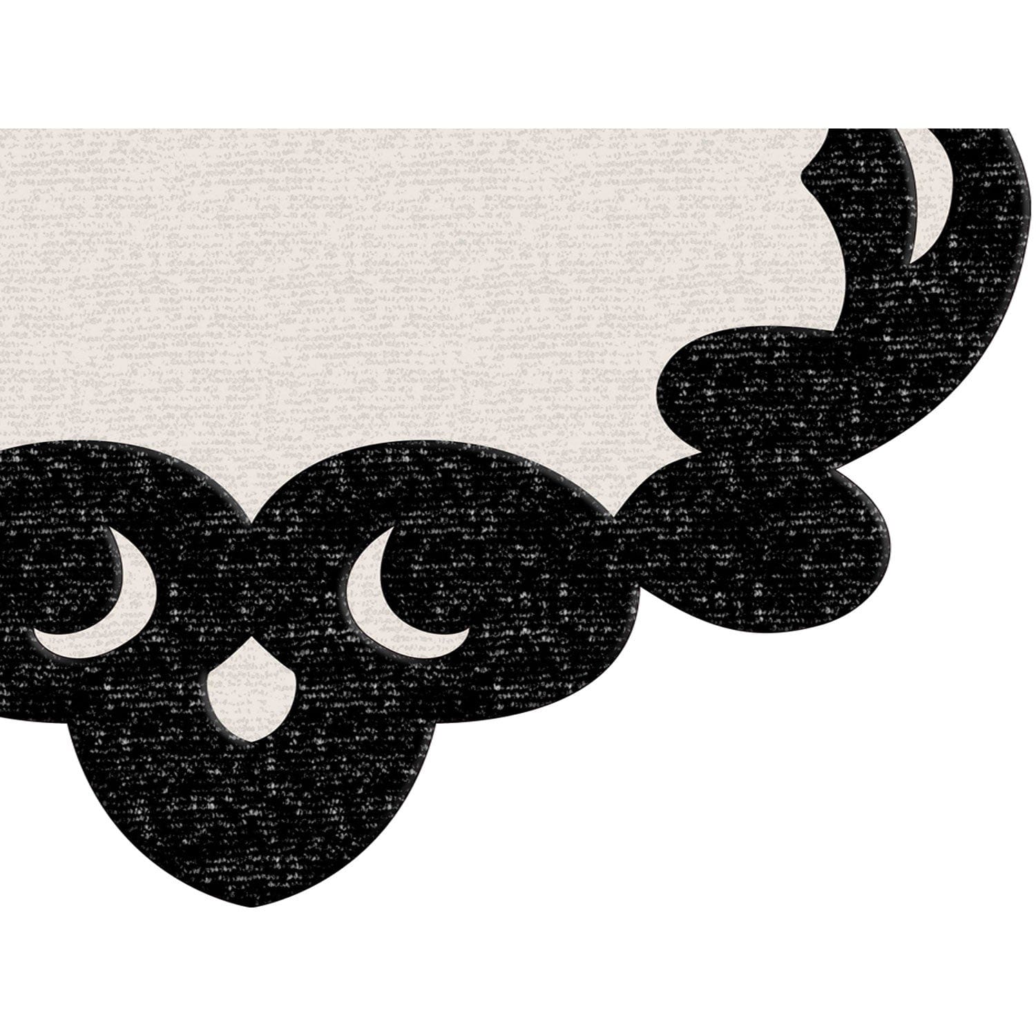 Set 2 covorase baie 394ANR1613, forma atipica, poliester, crem/negru