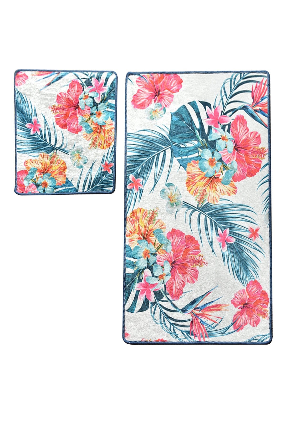 Set 2 covorase baie CLAIRE, forma dreptunghiulara, poliester, multicolor