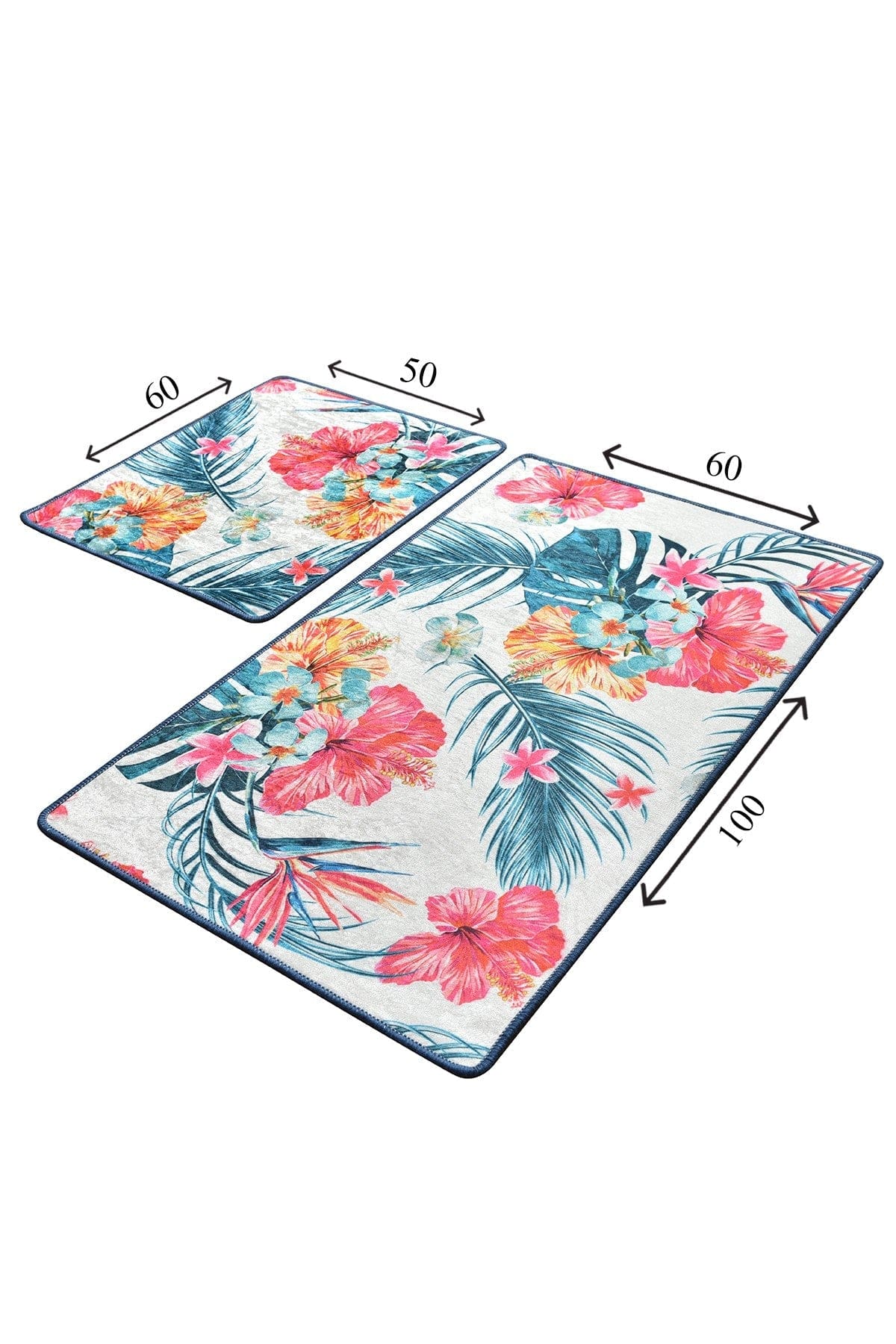 Set 2 covorase baie CLAIRE, forma dreptunghiulara, poliester, multicolor