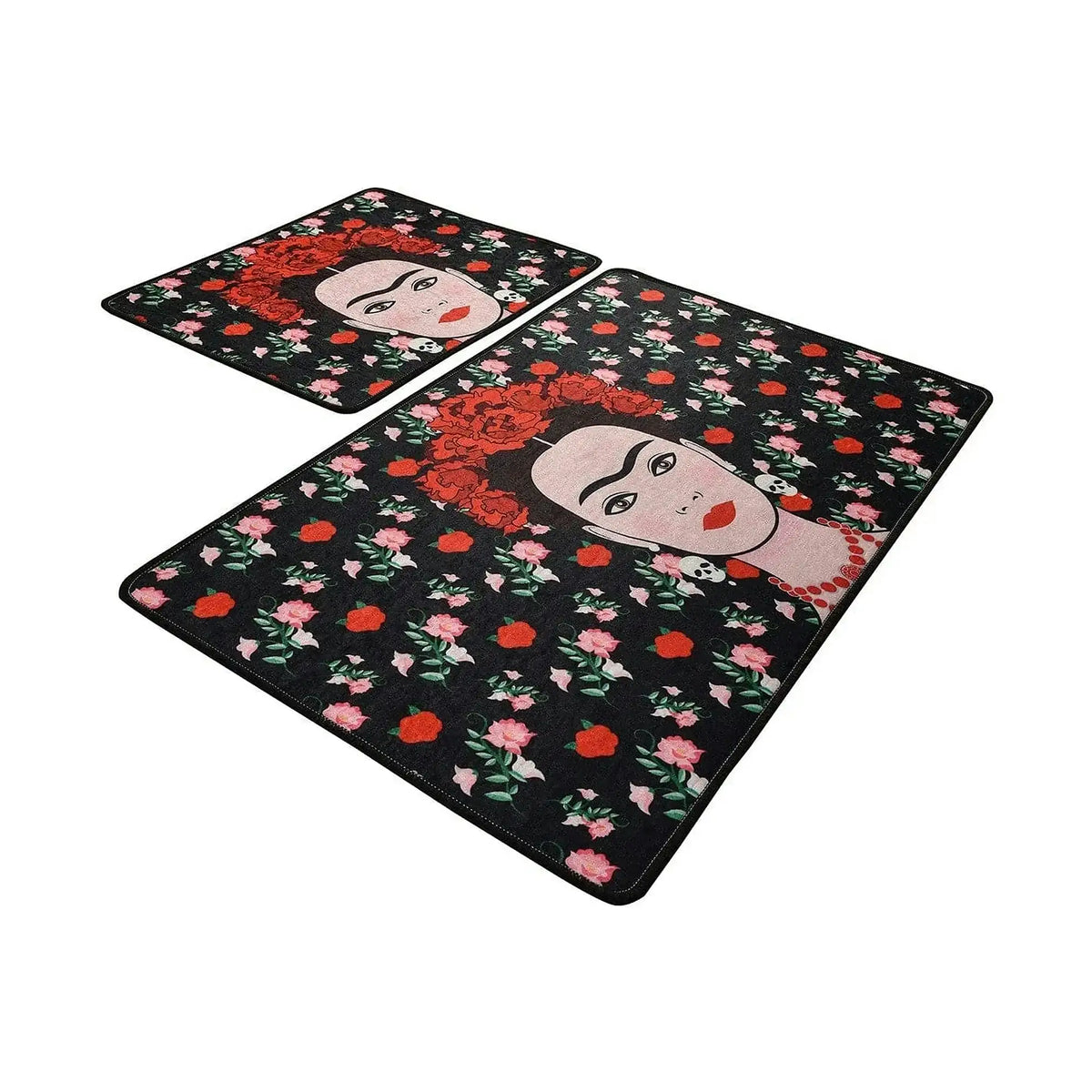 Set 2 covorase baie FRIDA, forma dreptunghiulara, poliester, multicolor