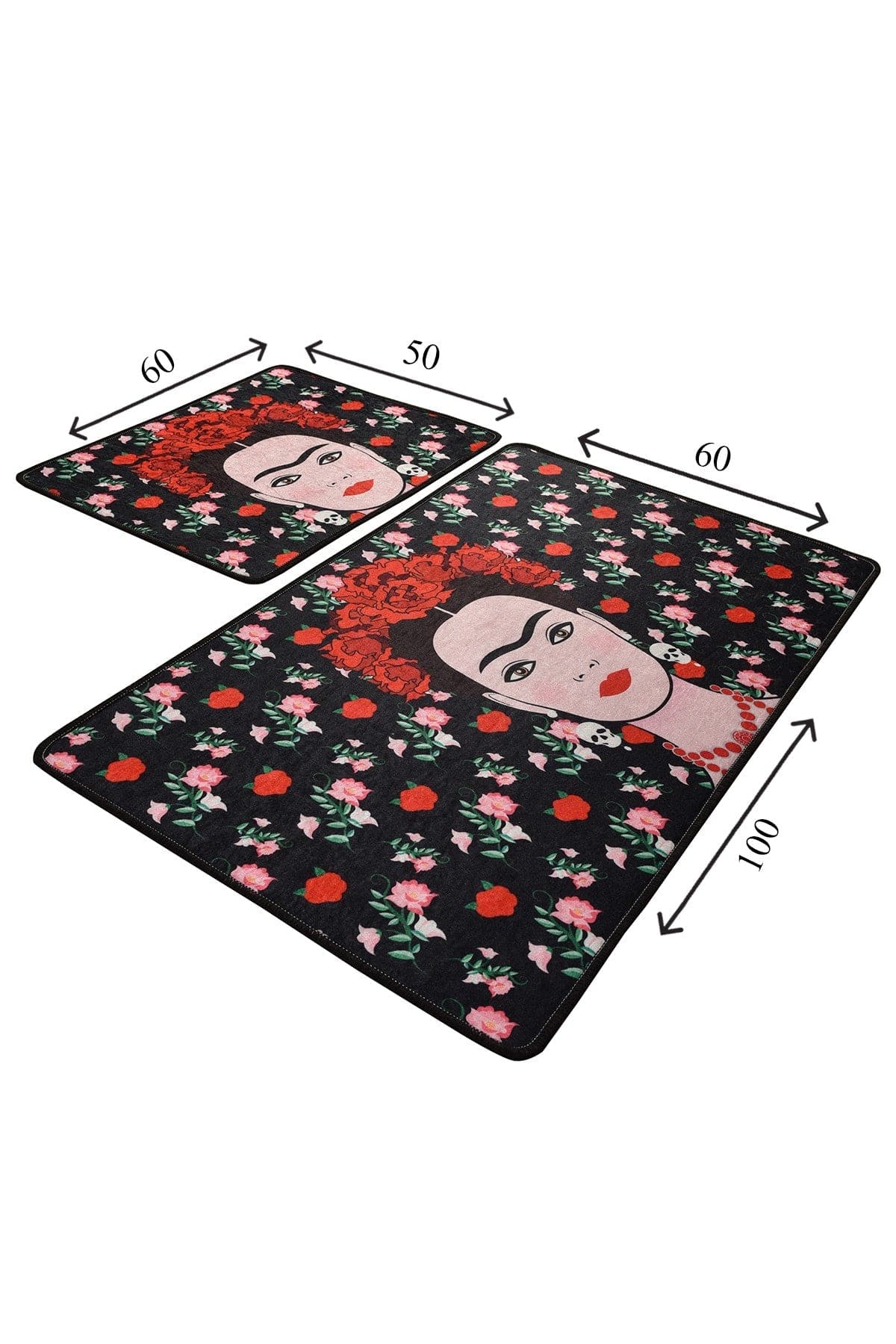 Set 2 covorase baie FRIDA, forma dreptunghiulara, poliester, multicolor