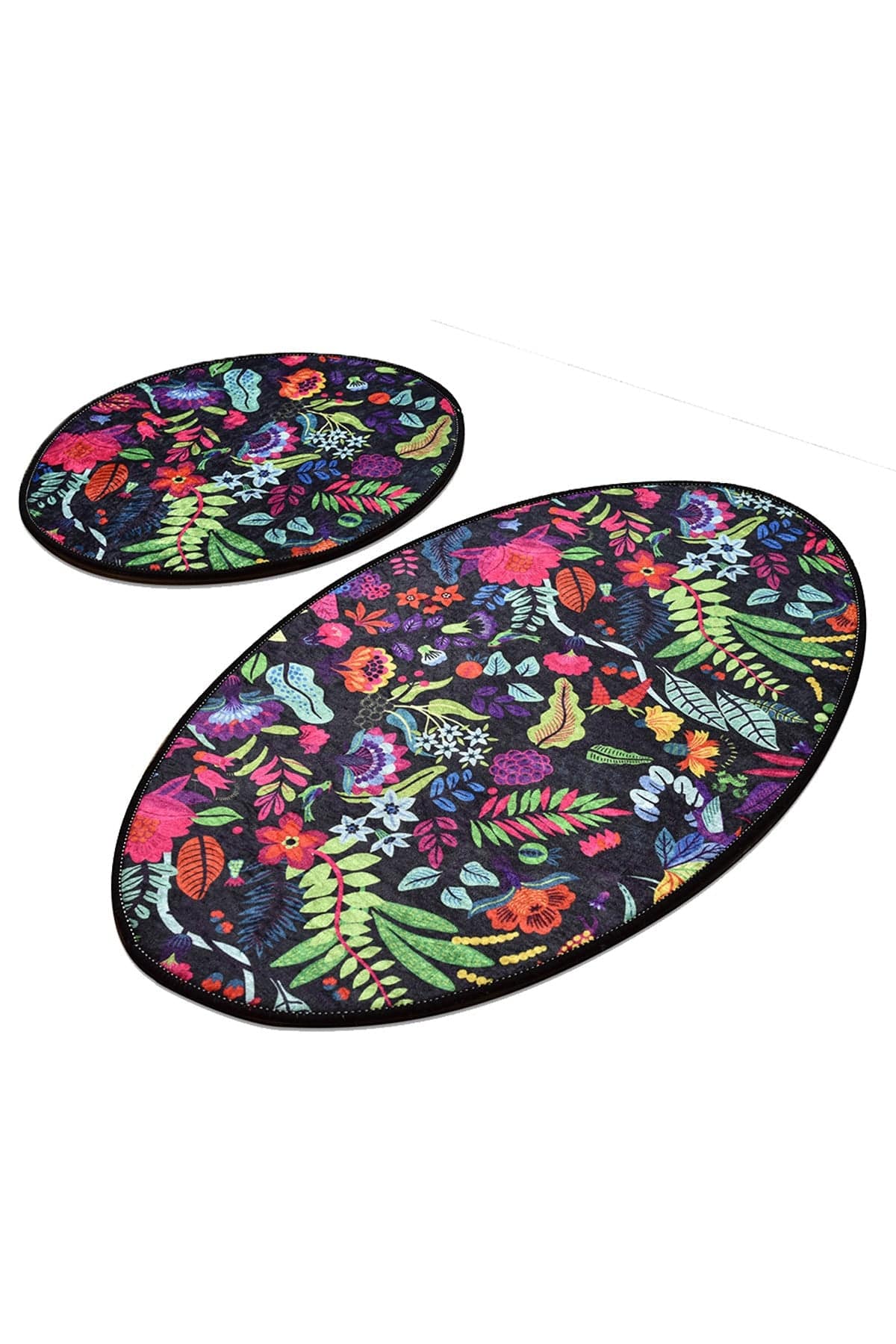 Set 2 covorase baie PICTURA, forma ovala, poliester, multicolor