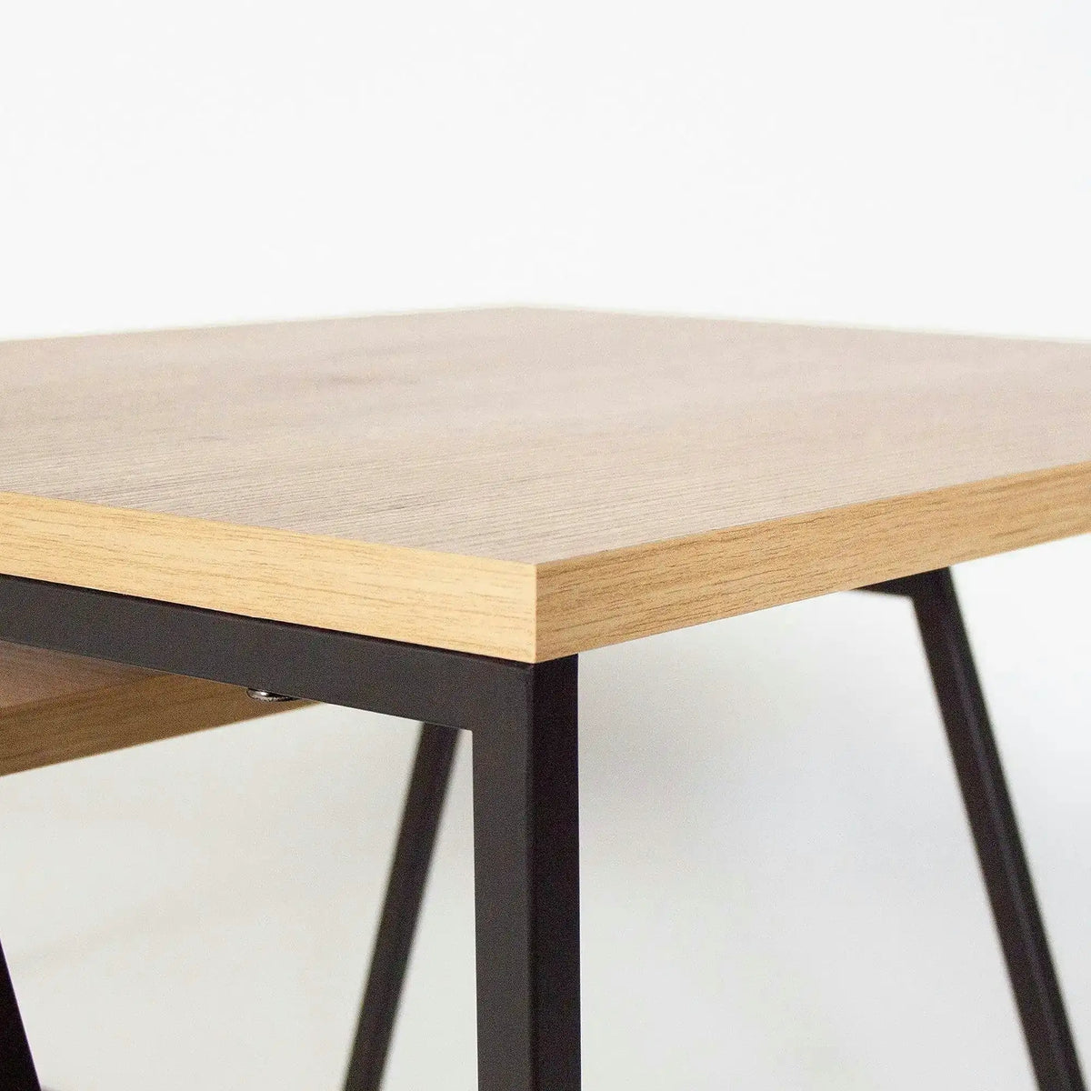 Set 2 masute cafea 855DTE2917, stejar/negru, PAL melaminat/metal
