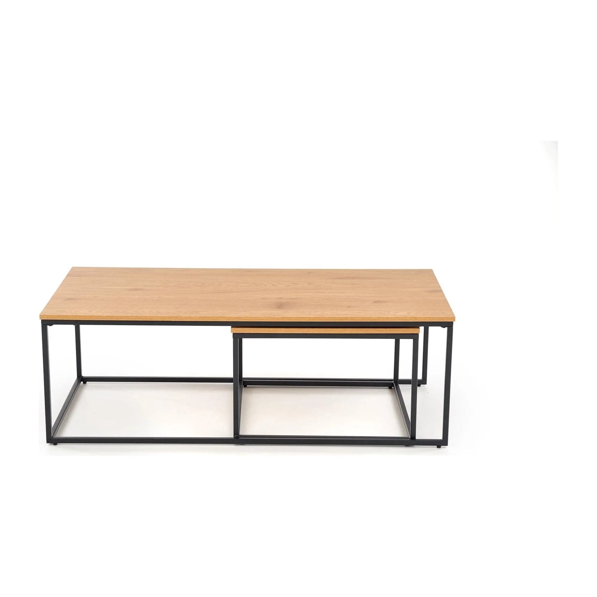 Set 2 masute cafea ALASKA, stejar auriu/negru