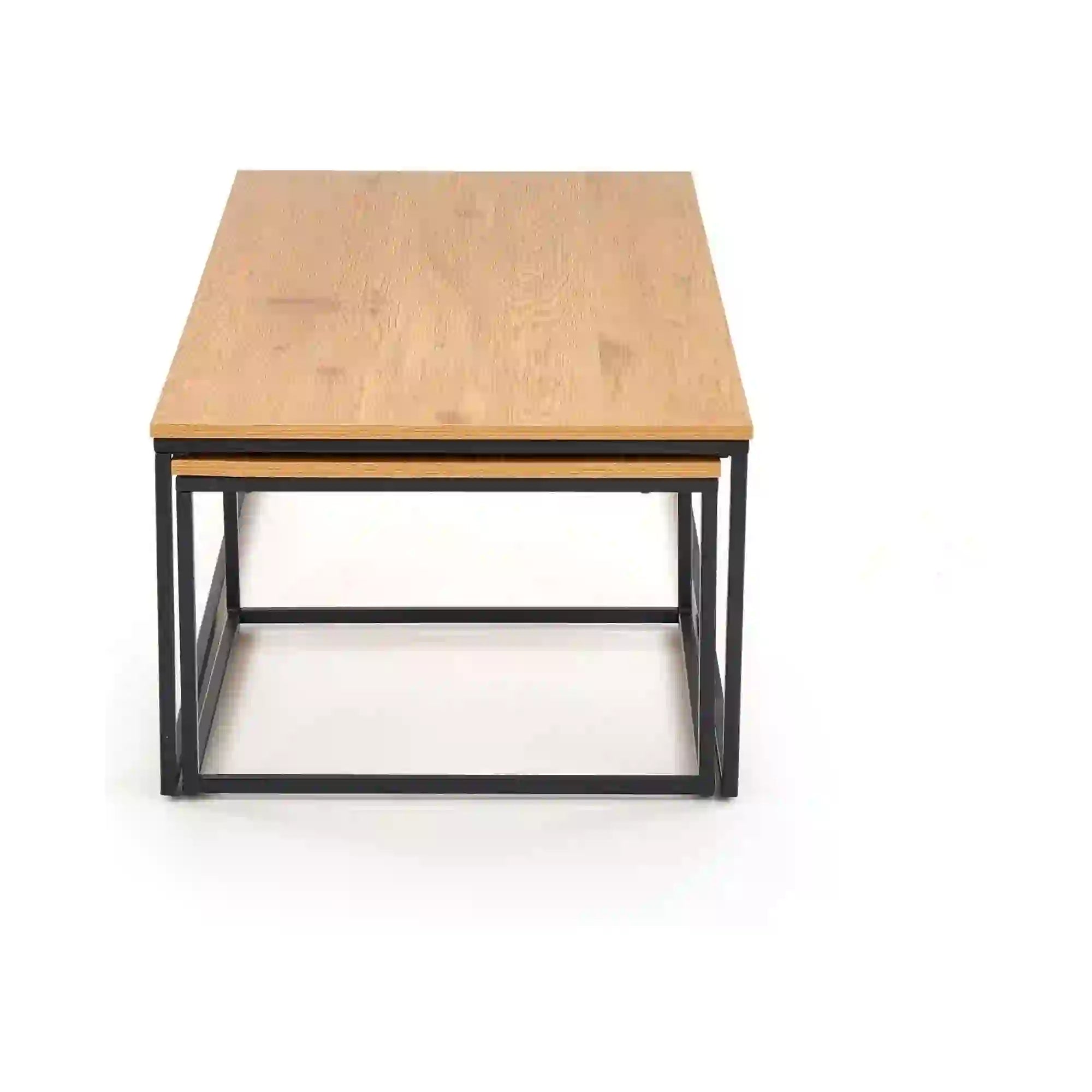 Set 2 masute cafea ALASKA, stejar auriu/negru