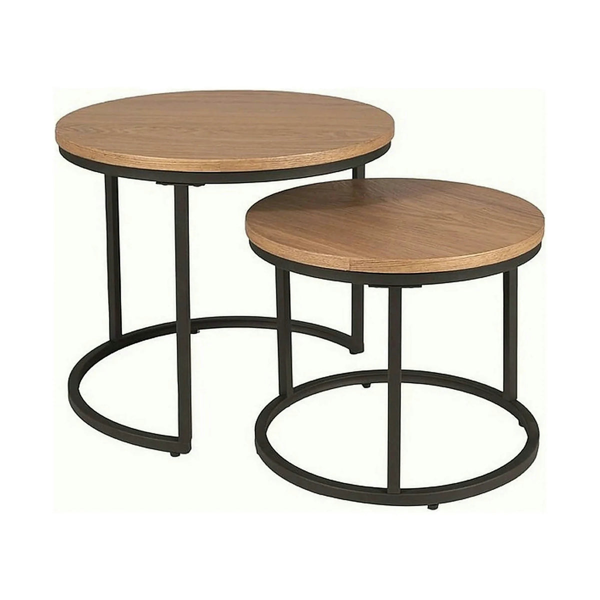 Set 2 masute cafea AMARO, stejar/negru