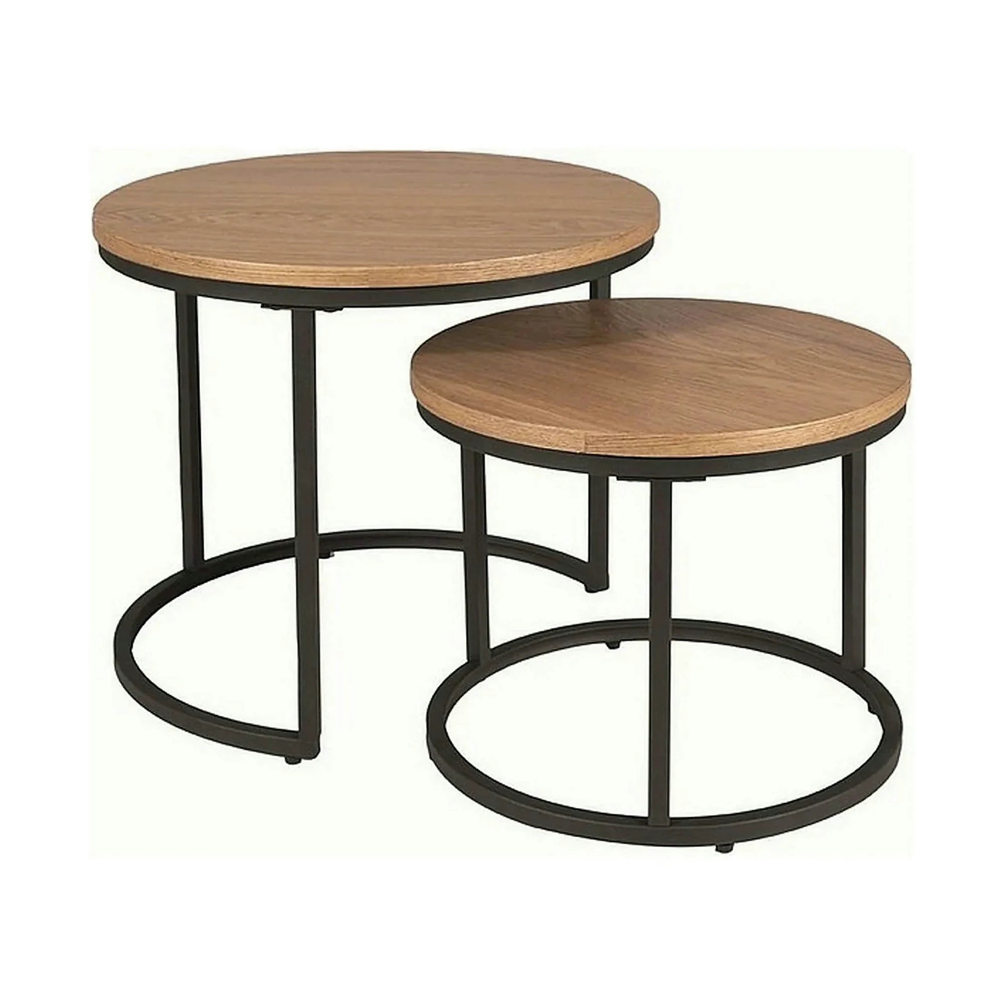 Set 2 masute cafea AMARO, stejar/negru