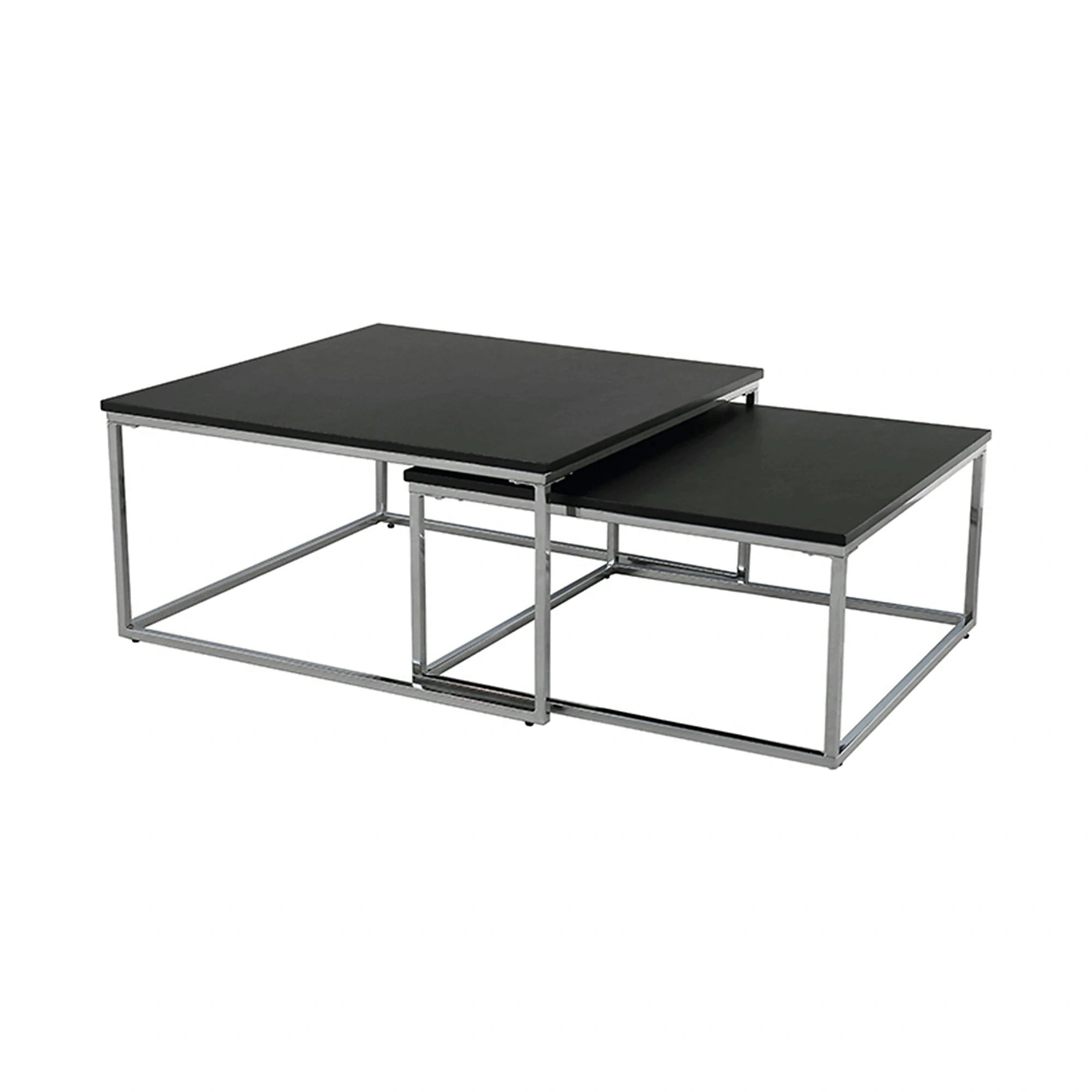 Set 2 masute cafea AMIAS, negru/crom