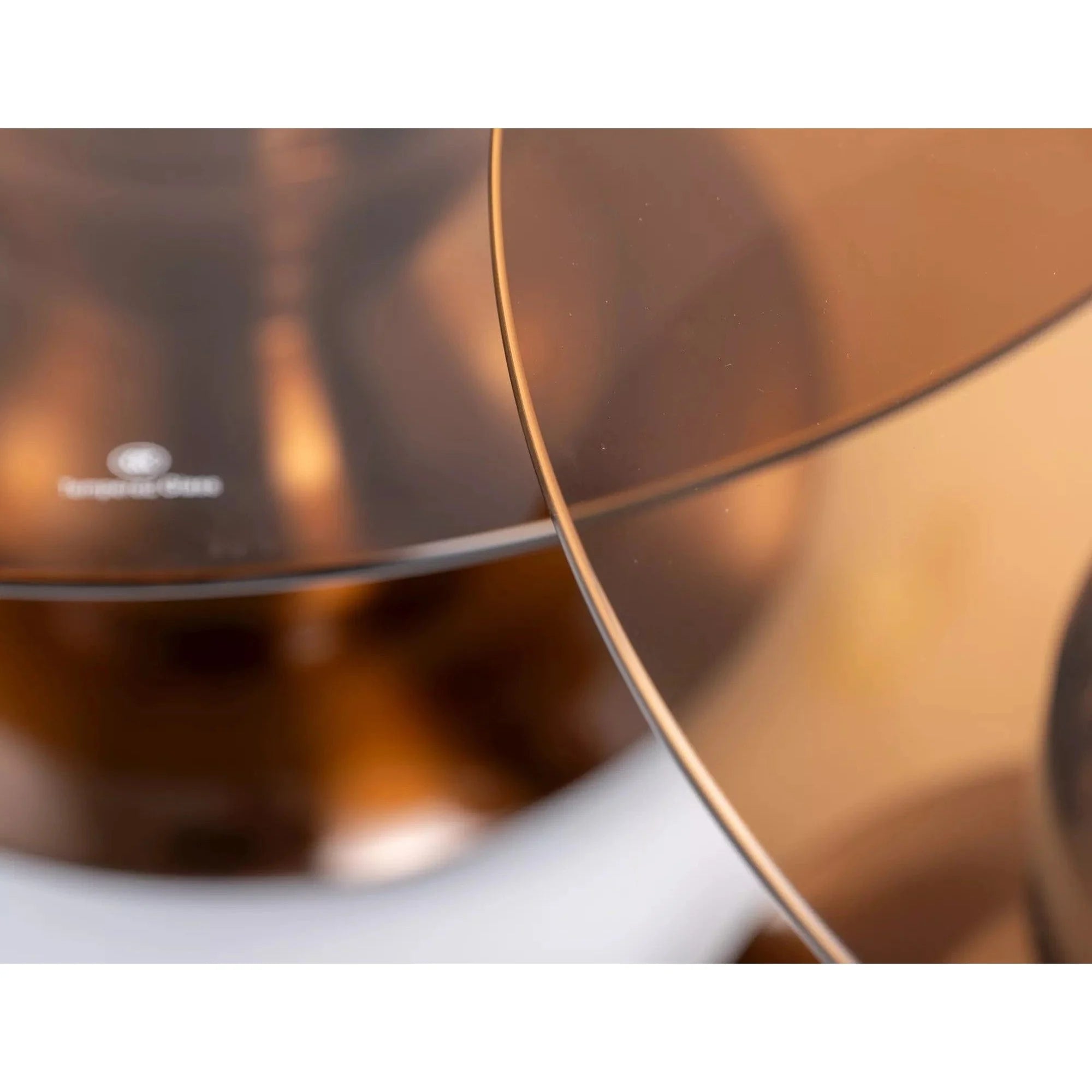 Set 2 masute cafea CASSIE, maro/cupru, sticla/metal