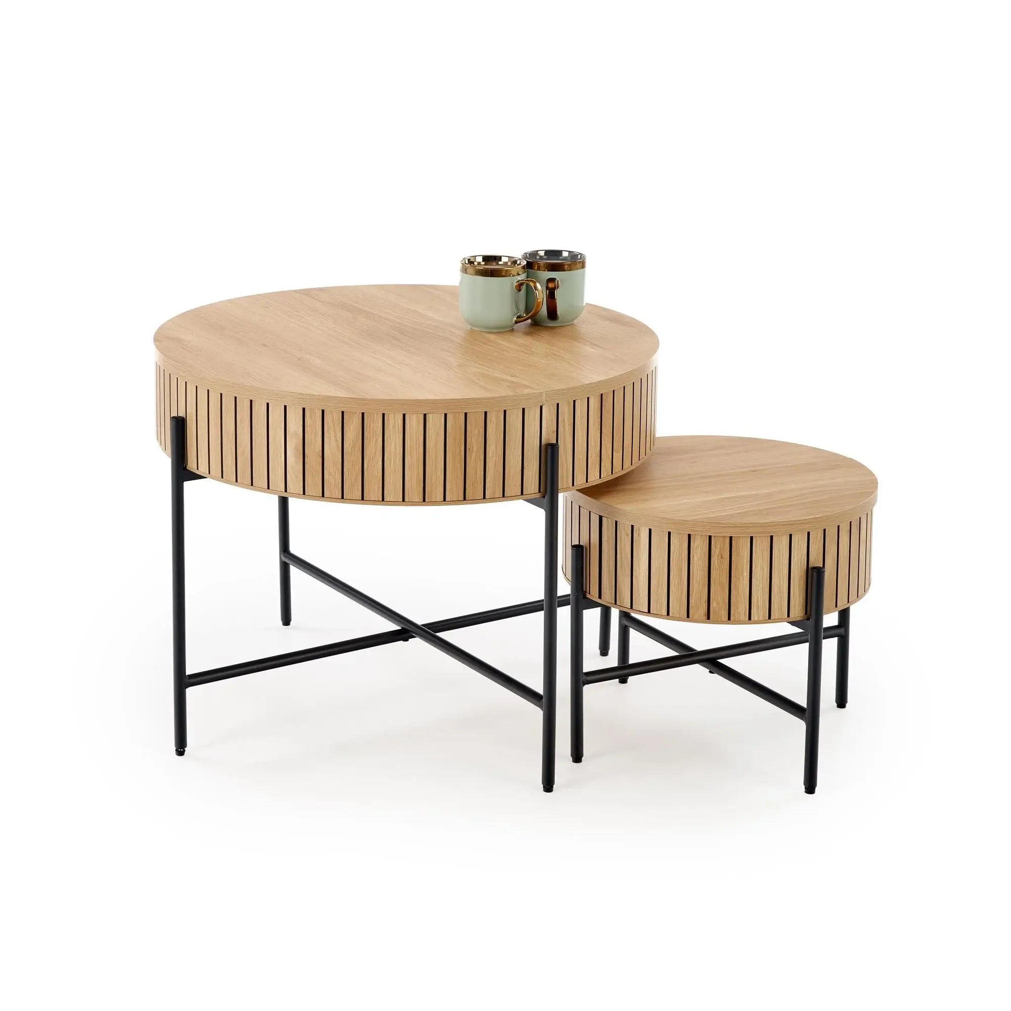 Set 2 masute cafea DANTE, stejar/negru