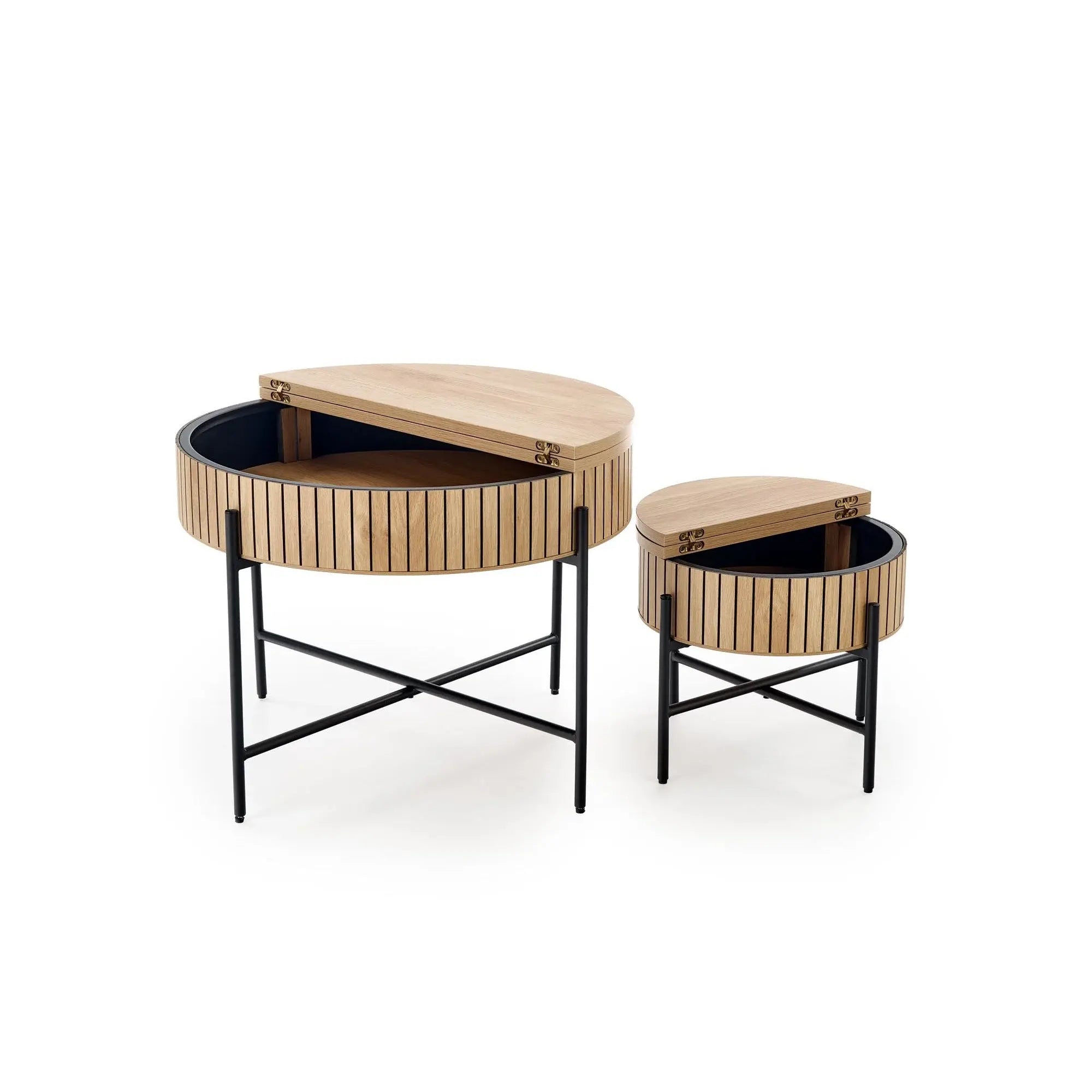 Set 2 masute cafea DANTE, stejar/negru