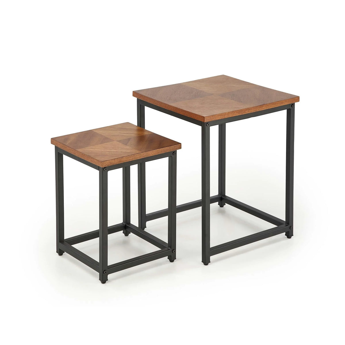 Set 2 masute cafea ELZA, nuc/negru