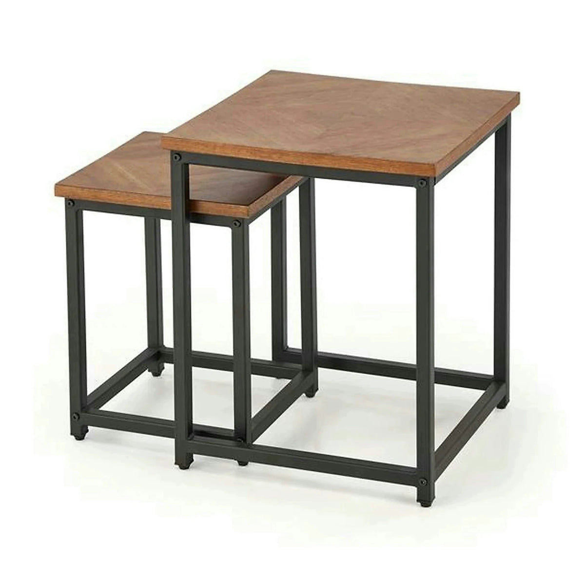 Set 2 masute cafea ELZA, nuc/negru