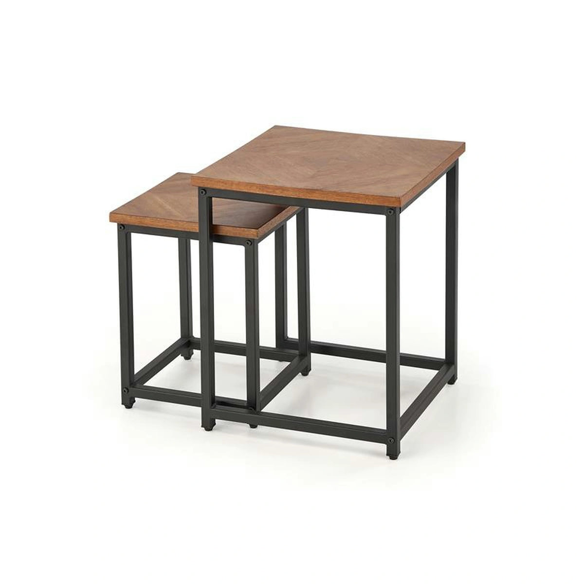 Set 2 masute cafea ELZA, nuc/negru