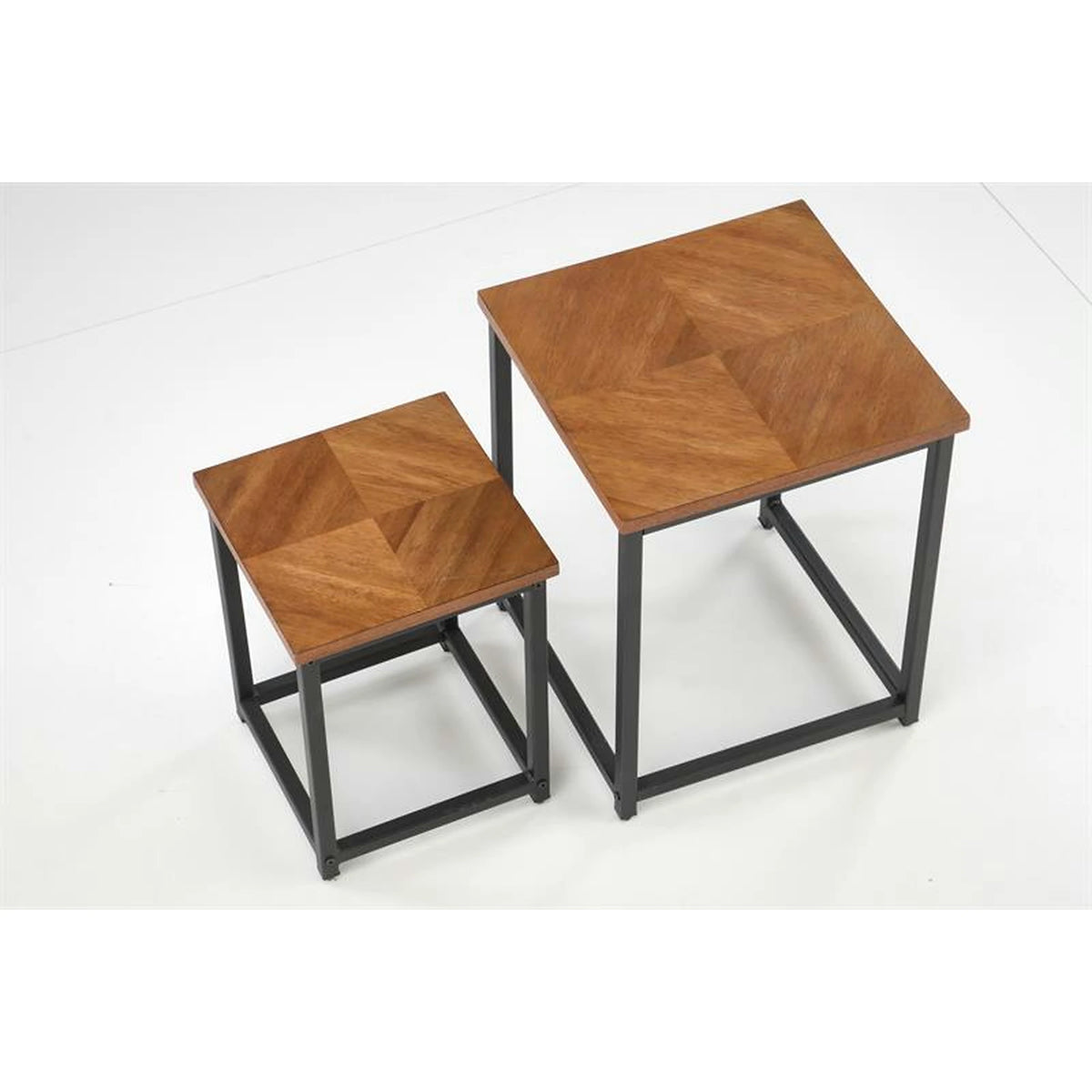 Set 2 masute cafea ELZA, nuc/negru