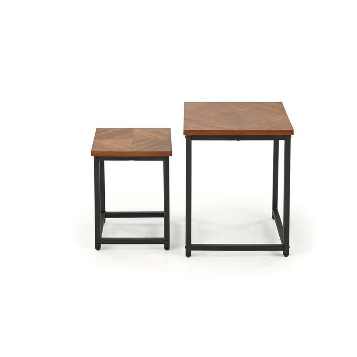 Set 2 masute cafea ELZA, nuc/negru