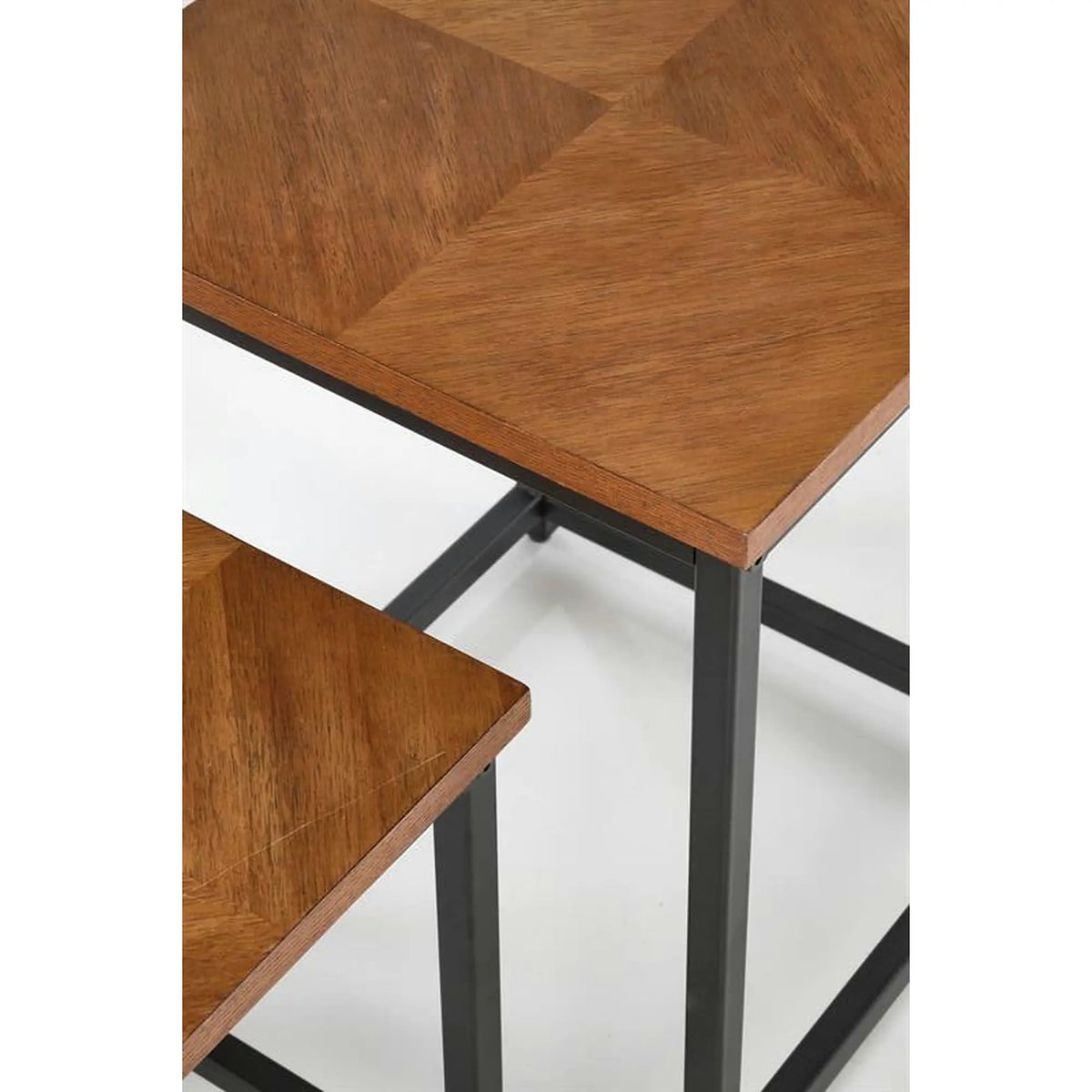 Set 2 masute cafea ELZA, nuc/negru