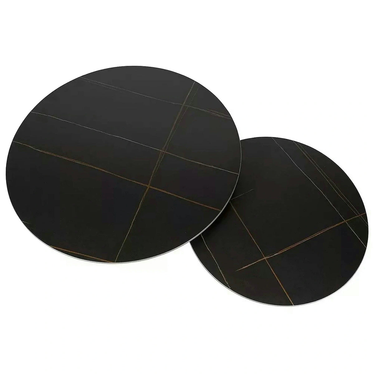 Set 2 masute cafea FERRANTE D, negru, ceramica/metal